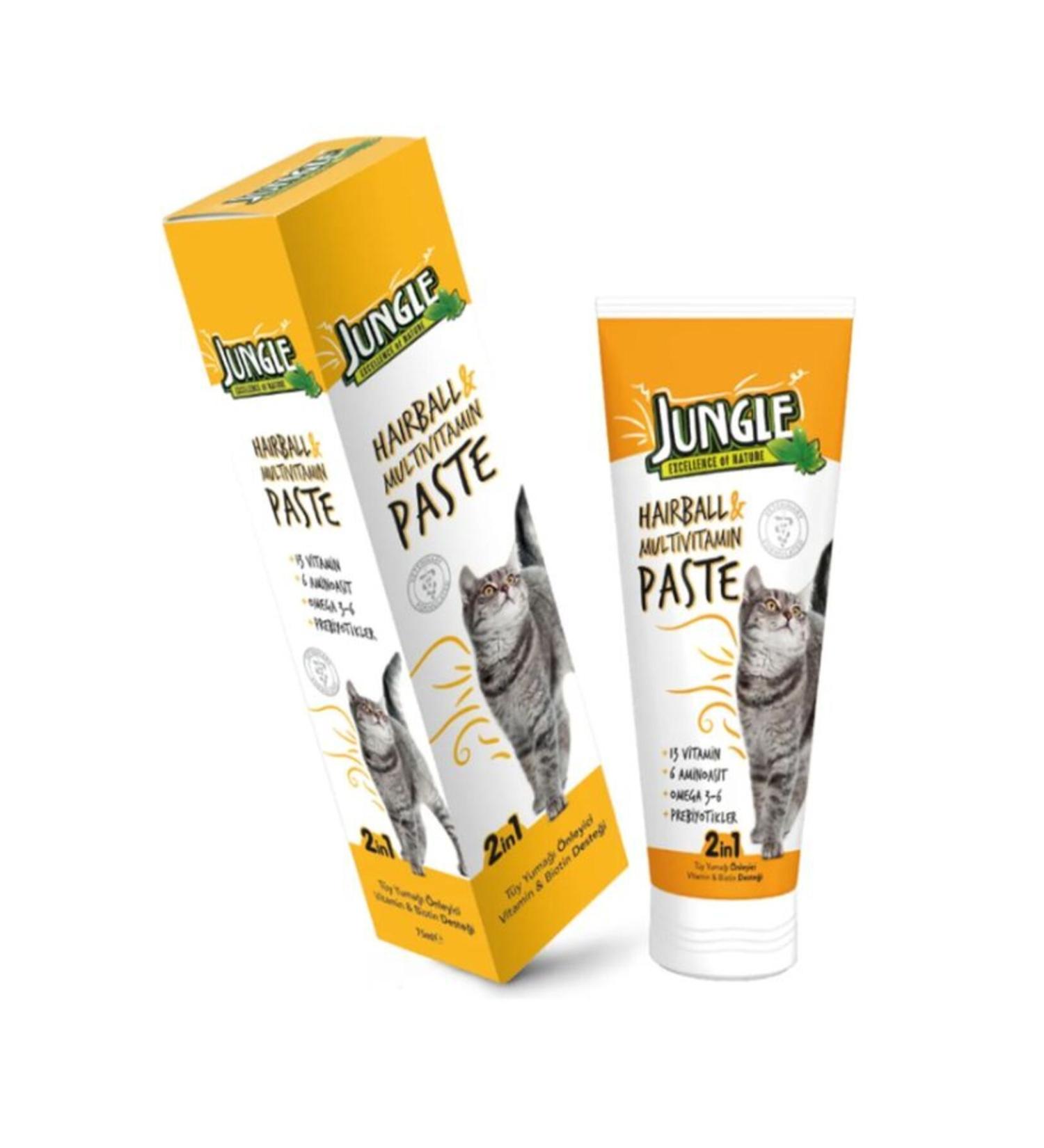 Jungle Cat Anti-Hairball & Multivitamin Cat Paste Anti-Hairball 75 Ml