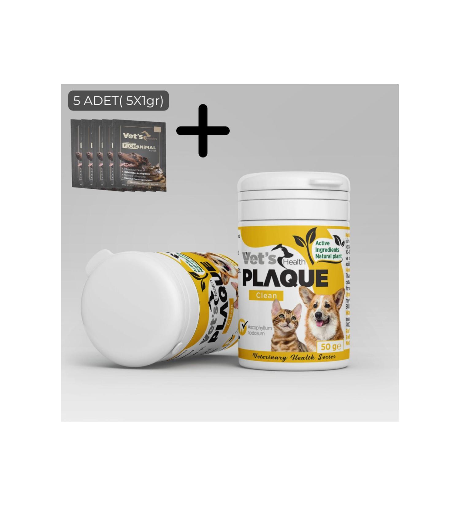 Vets Health PlaqueClean+FlorAnimal Prebiotic/Probiotic 5 pieces (2 in 1)