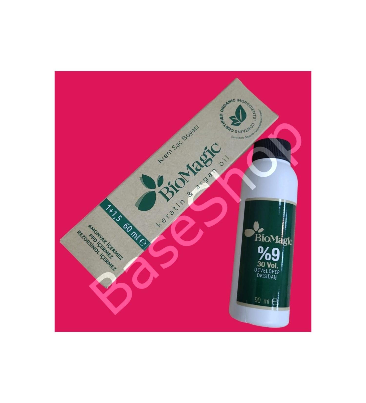 BioMagic Ammonia-Free Cream Hair Dye 60 ml 8.11 - Intense Ash Light Blonde 30vol Oxidant