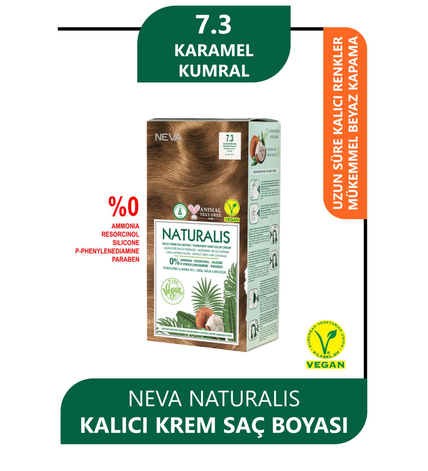 NEVA COSMETICS Naturalis Hair Dye 7.3 Caramel Blonde 0 Vegan