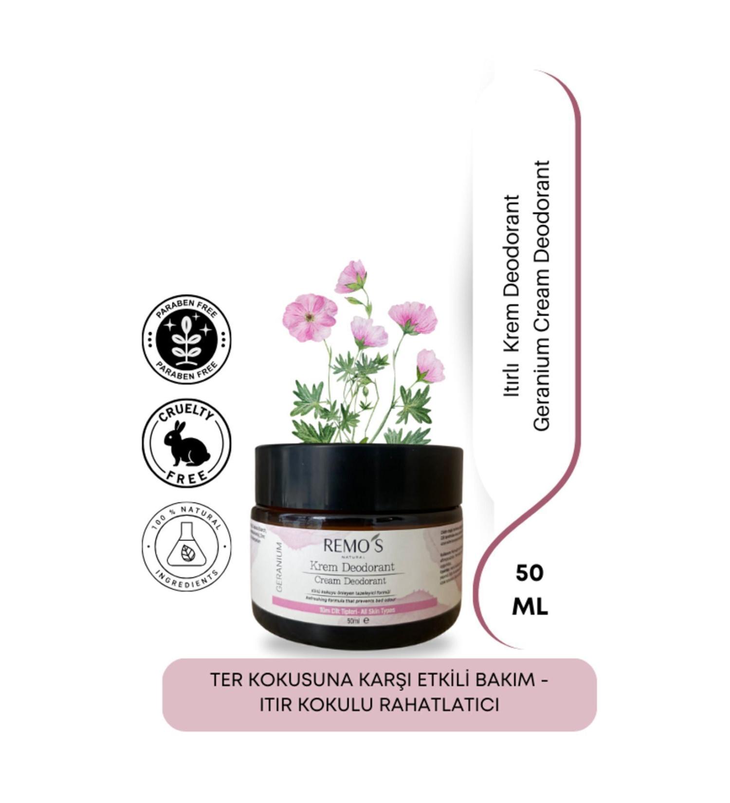 RemosNatural Geranium Extract Cream Deodorant - Buy Online on GoSupps.com
