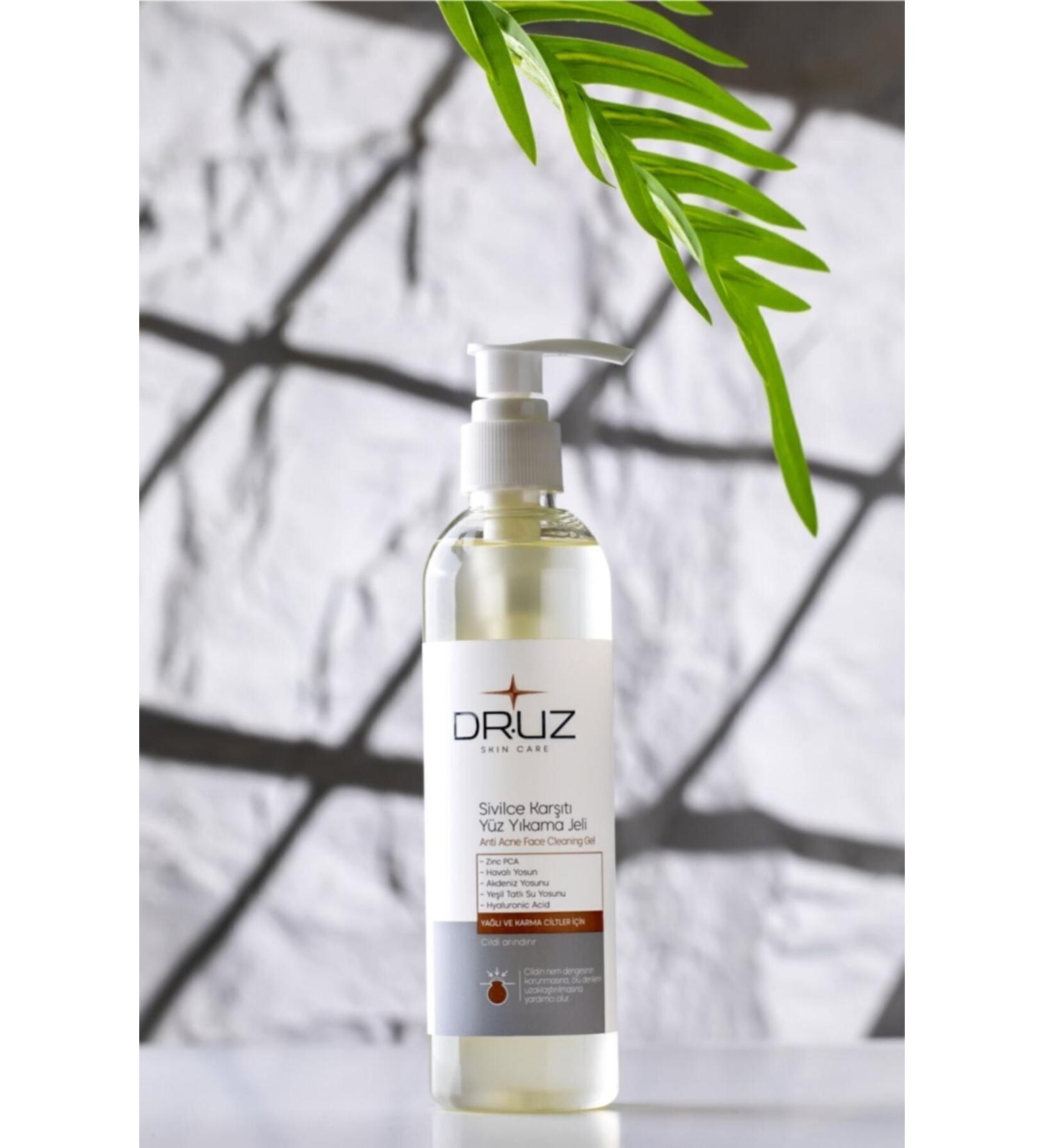 DR.Uz Anti-Acne and Pimple Face Wash Gel with Algae Extract Formula 250 ml