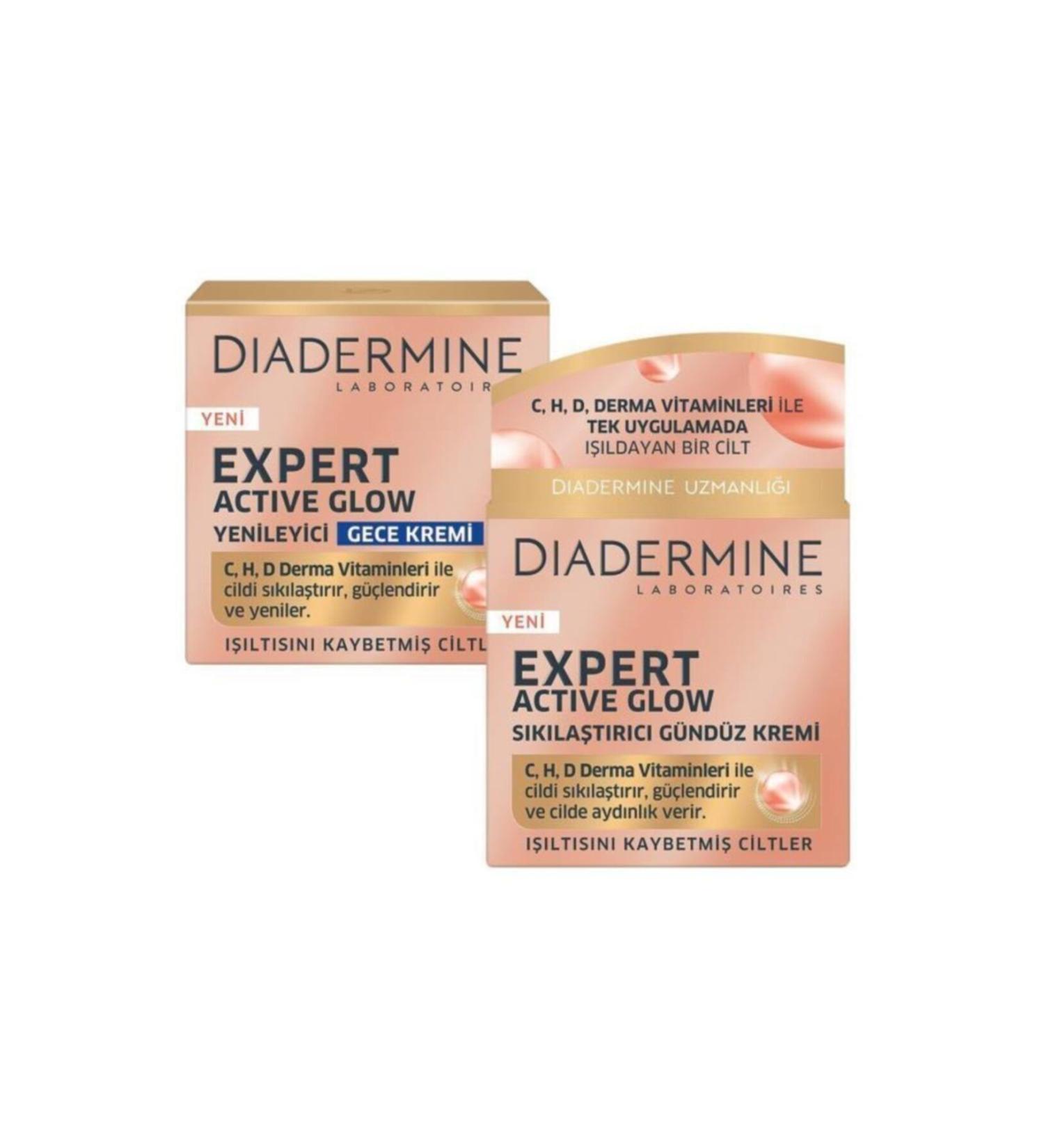 Diadermine Expert Active Glow Firming Day Cream + Night Cream - Buy Online on GoSupps.com