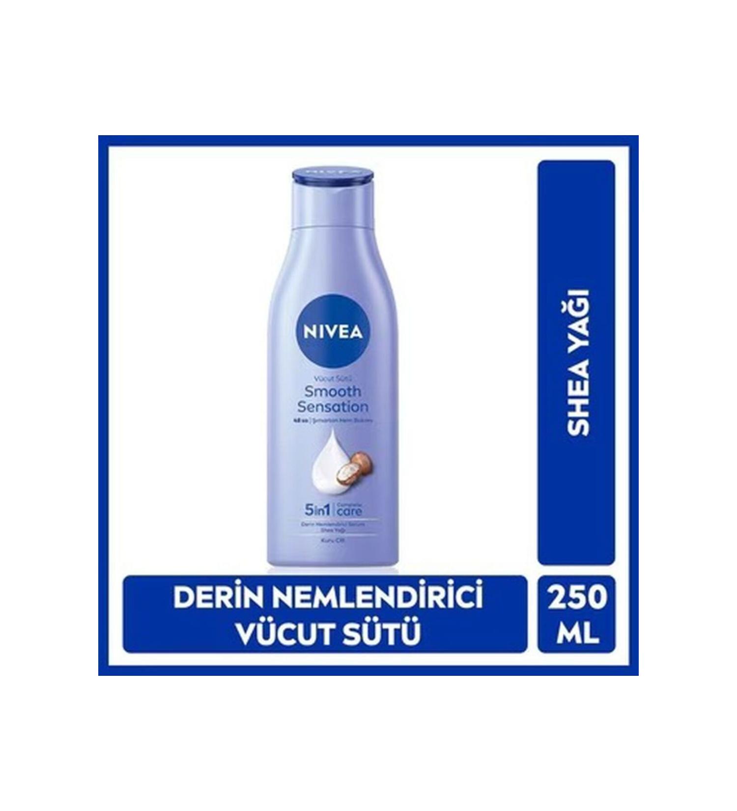 NIVEA Moisturising Body Milk Smooth Sensation 250 ml Dry Skin Shea Butter - Buy Online on GoSupps.com
