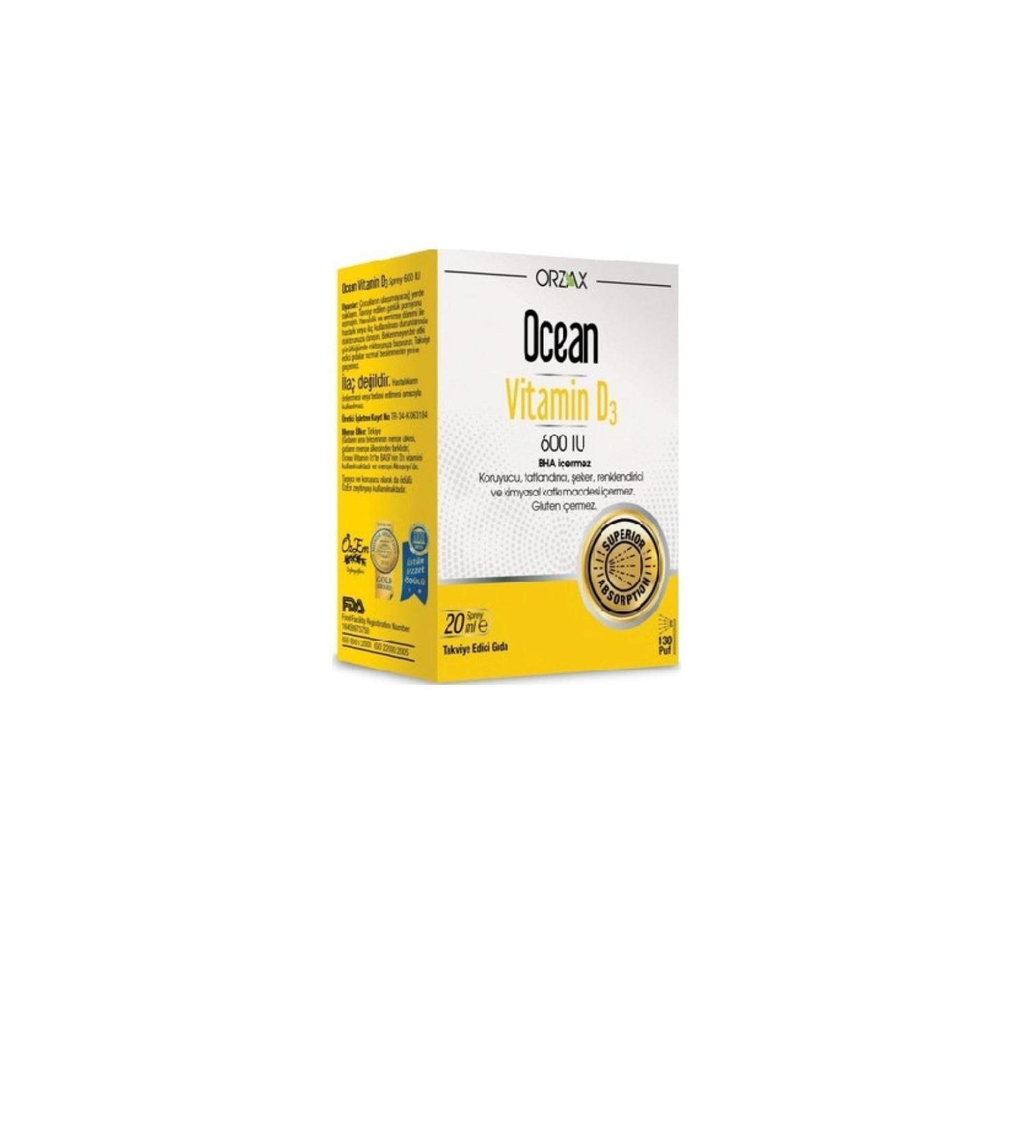 Orzax Vitamin D3 Spray for Children and Adults 20 ml