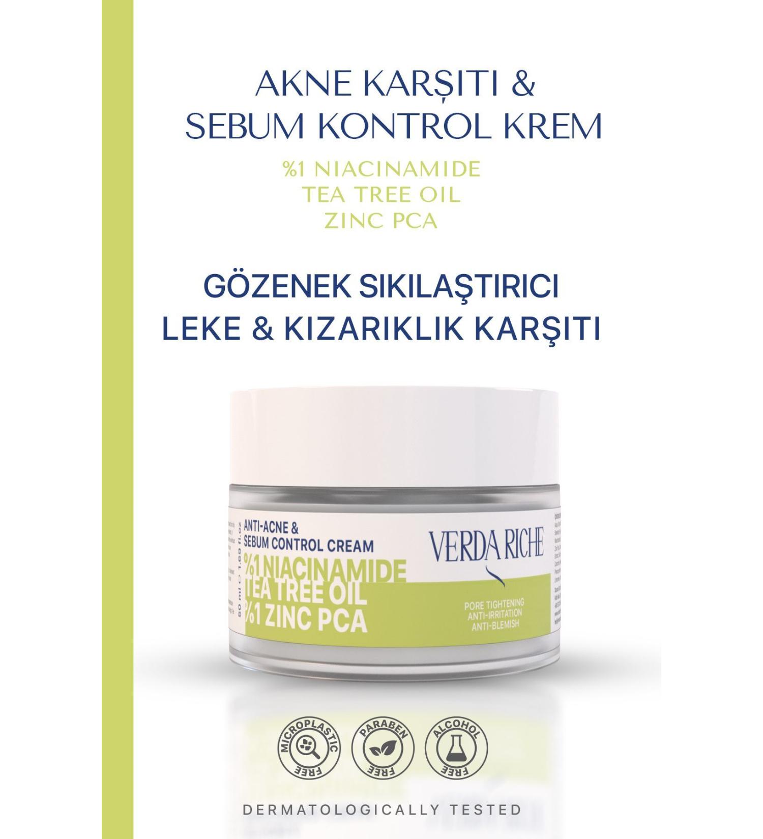 Verda Riche Anti-Acne and Anti-Blemish Sebum Control Pore Tightening Face Cream - Buy Online on GoSupps.com