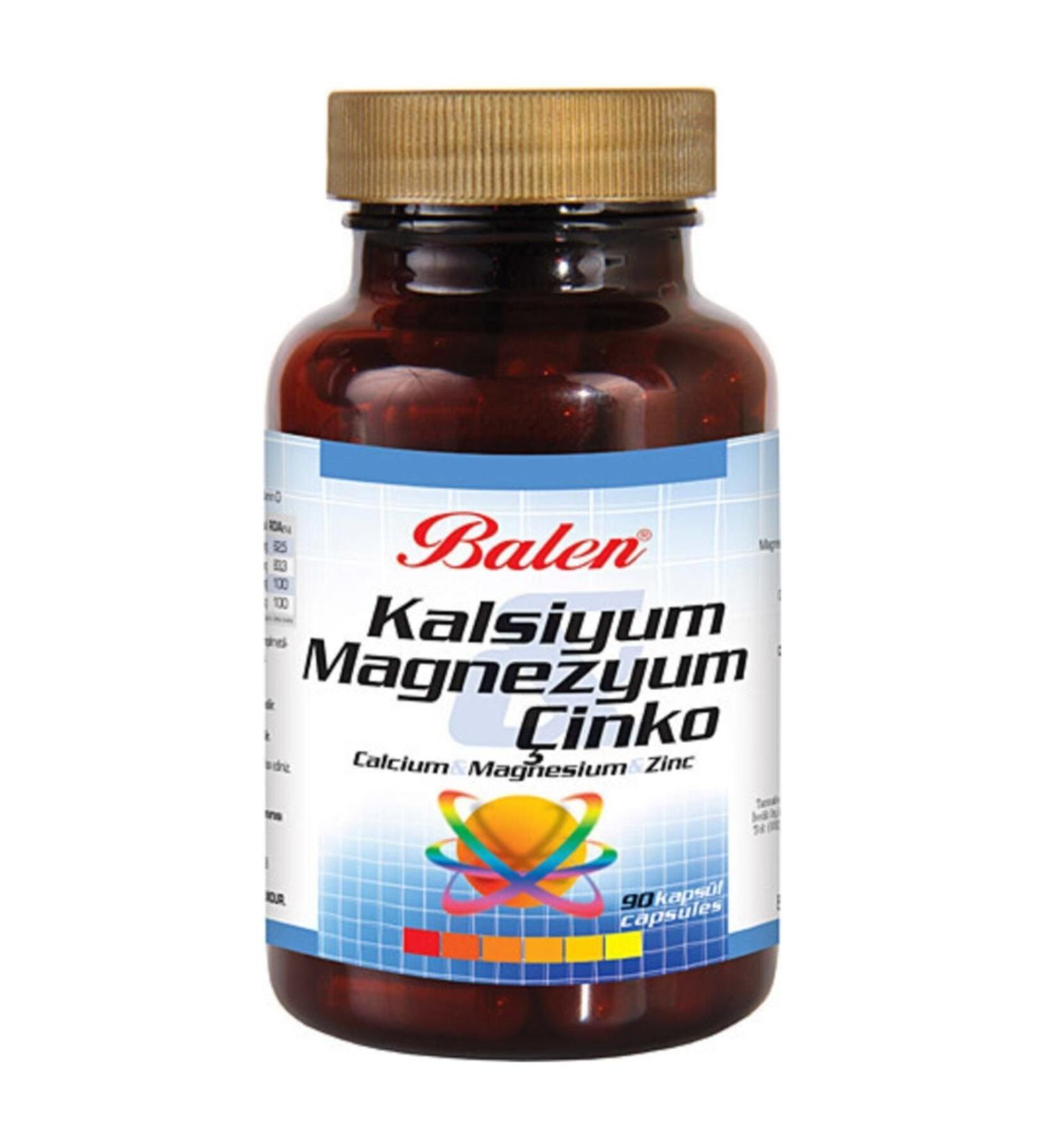 Balen 3 Boxes Calcium Magnesium Zinc Capsules 90 Capsules