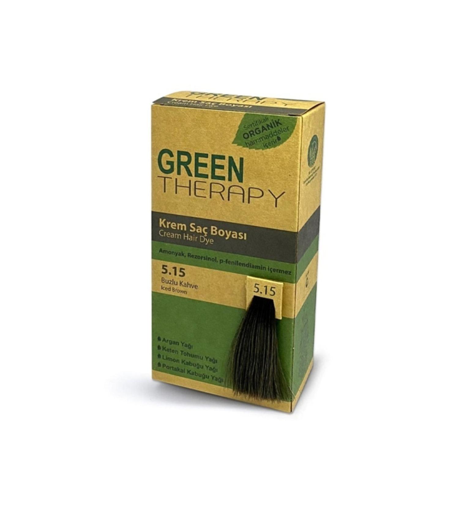 Green Therapy Cream Hair Dye 5.15 Iced Coffee