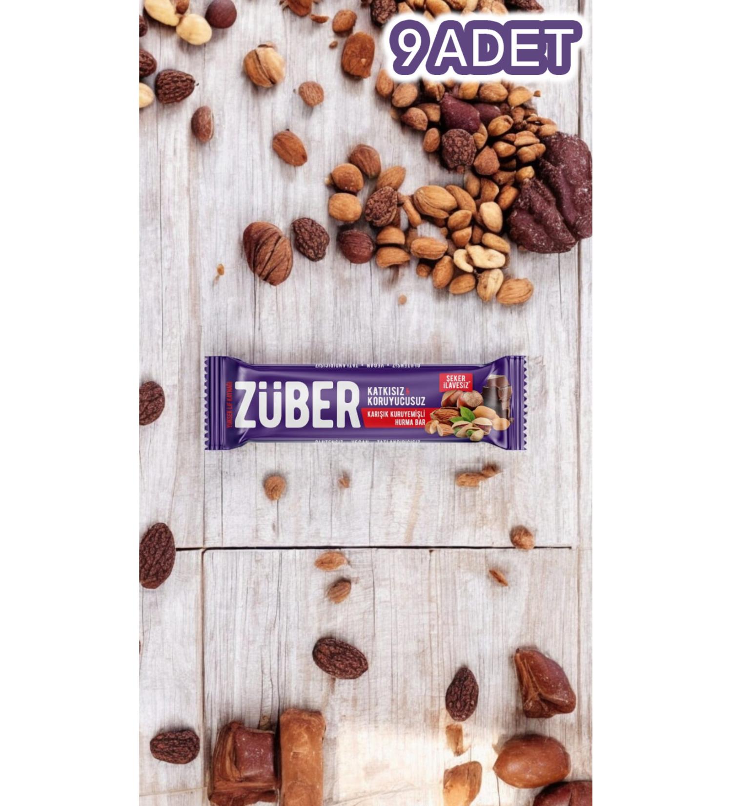 Z ber Healthy Mixed Nuts Bar - 9 Pieces X 35gr (Does not contain sweeteners or sugar natural) - Buy Online on GoSupps.com