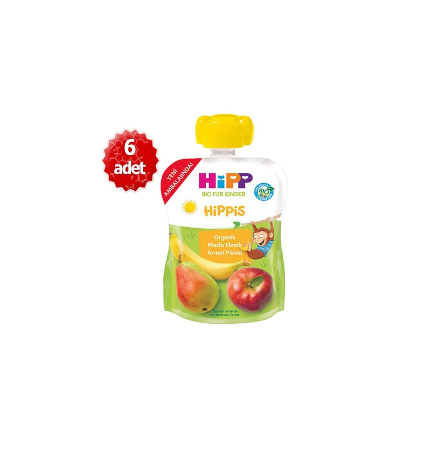Hipp Organic X 6 Pieces Banana Apple Pear Puree 100gr