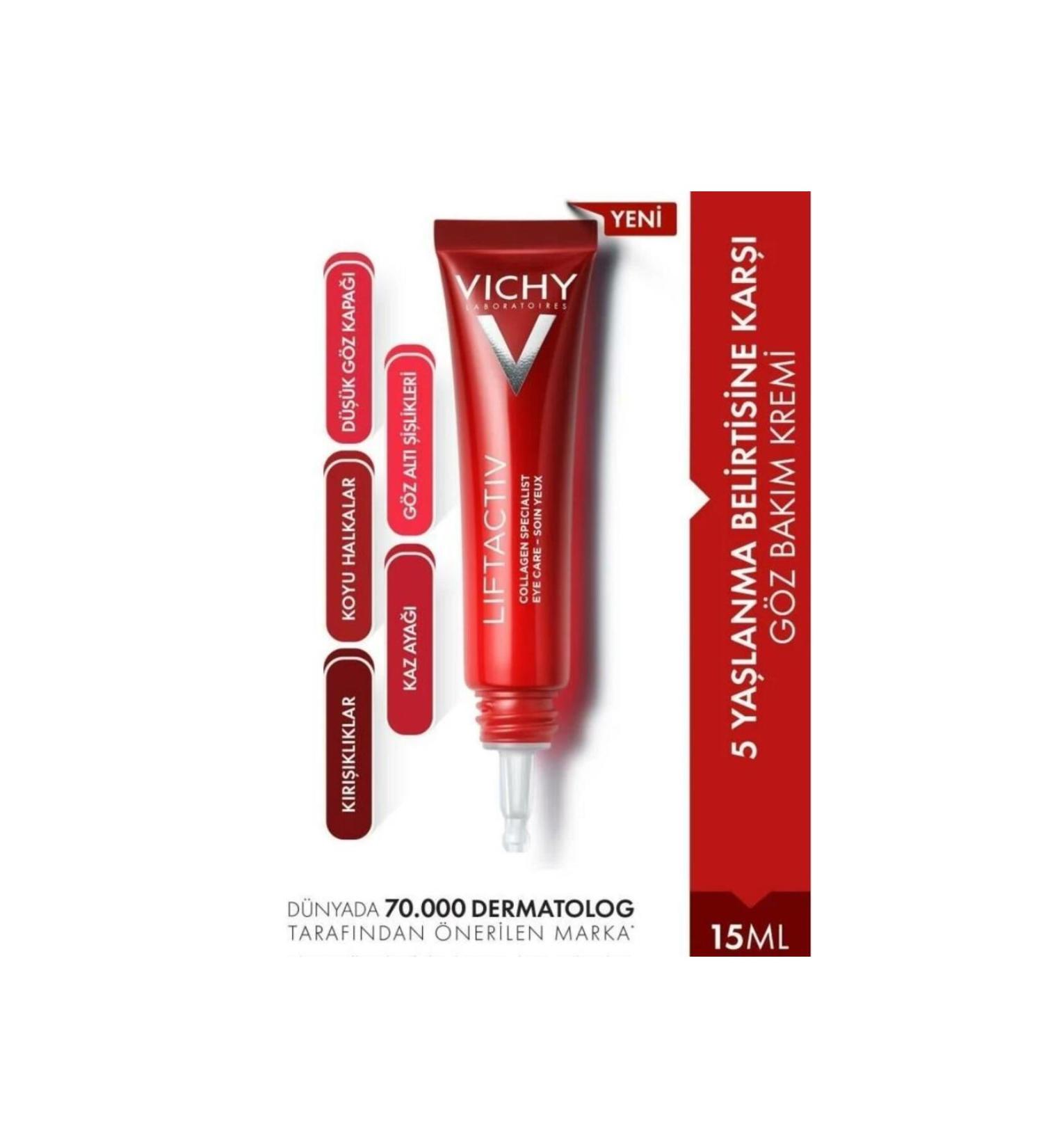 Vichy Liftactiv Collagen Specialist Anti-Aging Eye Care Cream 15ml - Buy Online on GoSupps.com