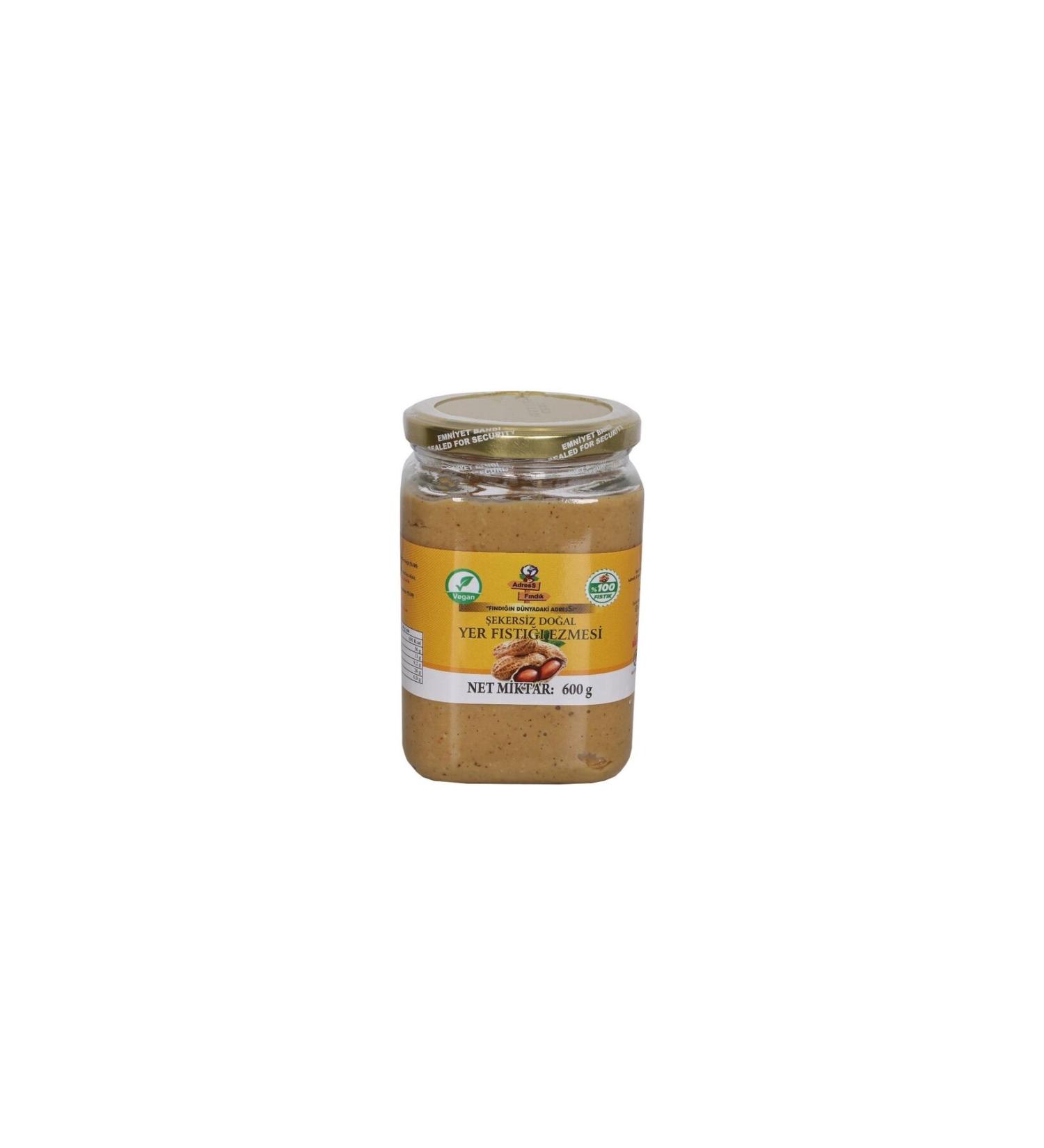 adressfindik Sugar-Free Natural 100% Peanut Butter 600 g