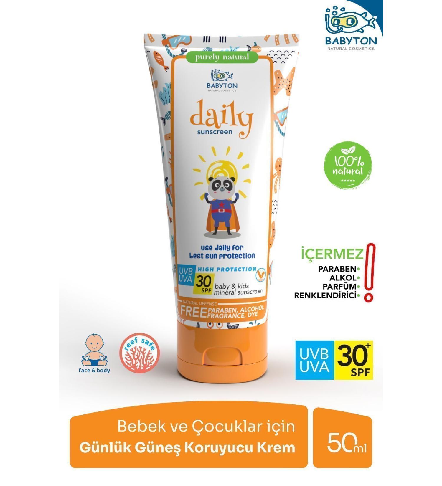 BABYTON Daily Sunscreen Cream for Babies and Children 50 ml - Buy Online on GoSupps.com