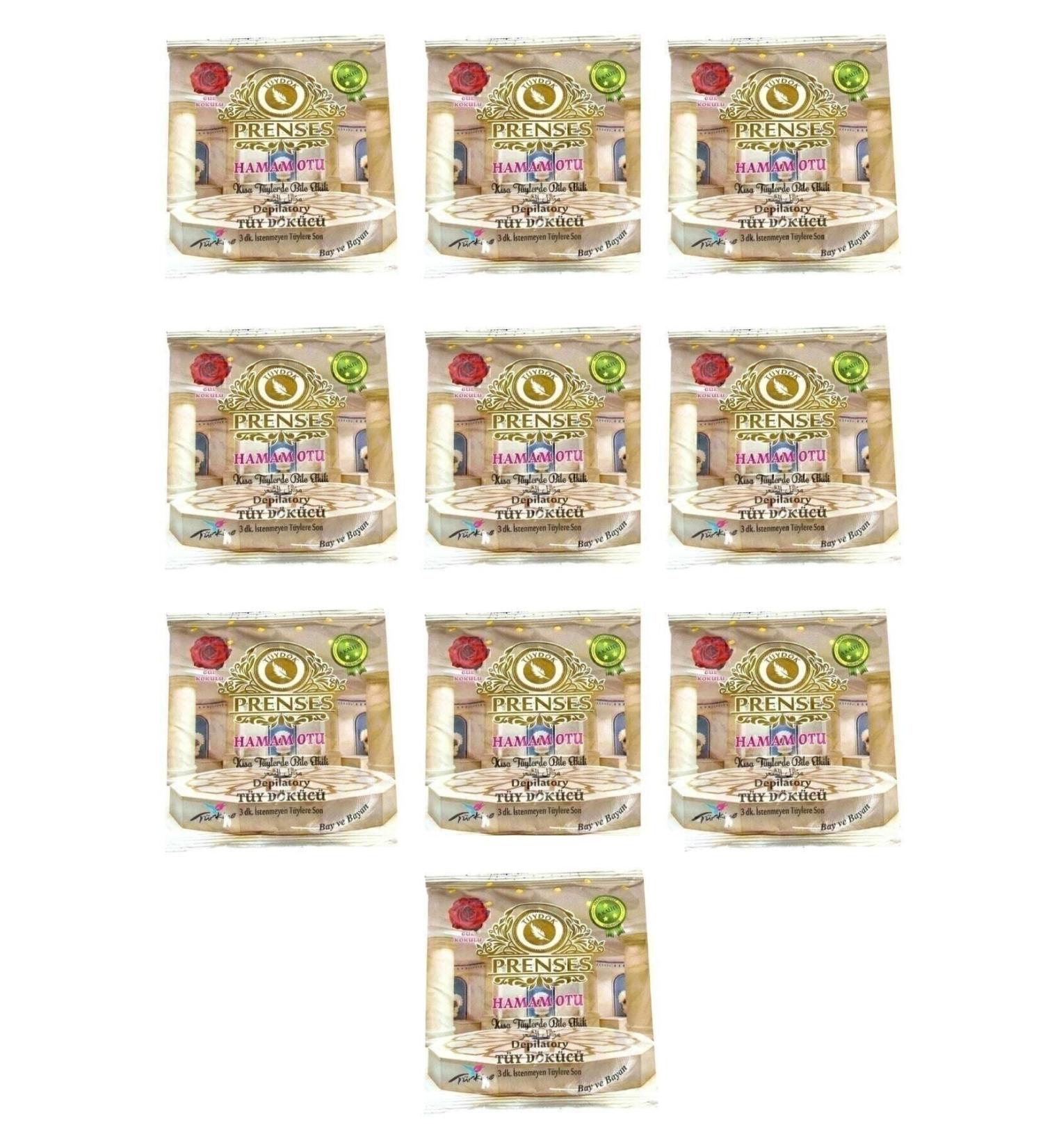 PRINCESS Rose Scented Depilatory Powder - Hammam Herb 150 gr X 10 Pieces