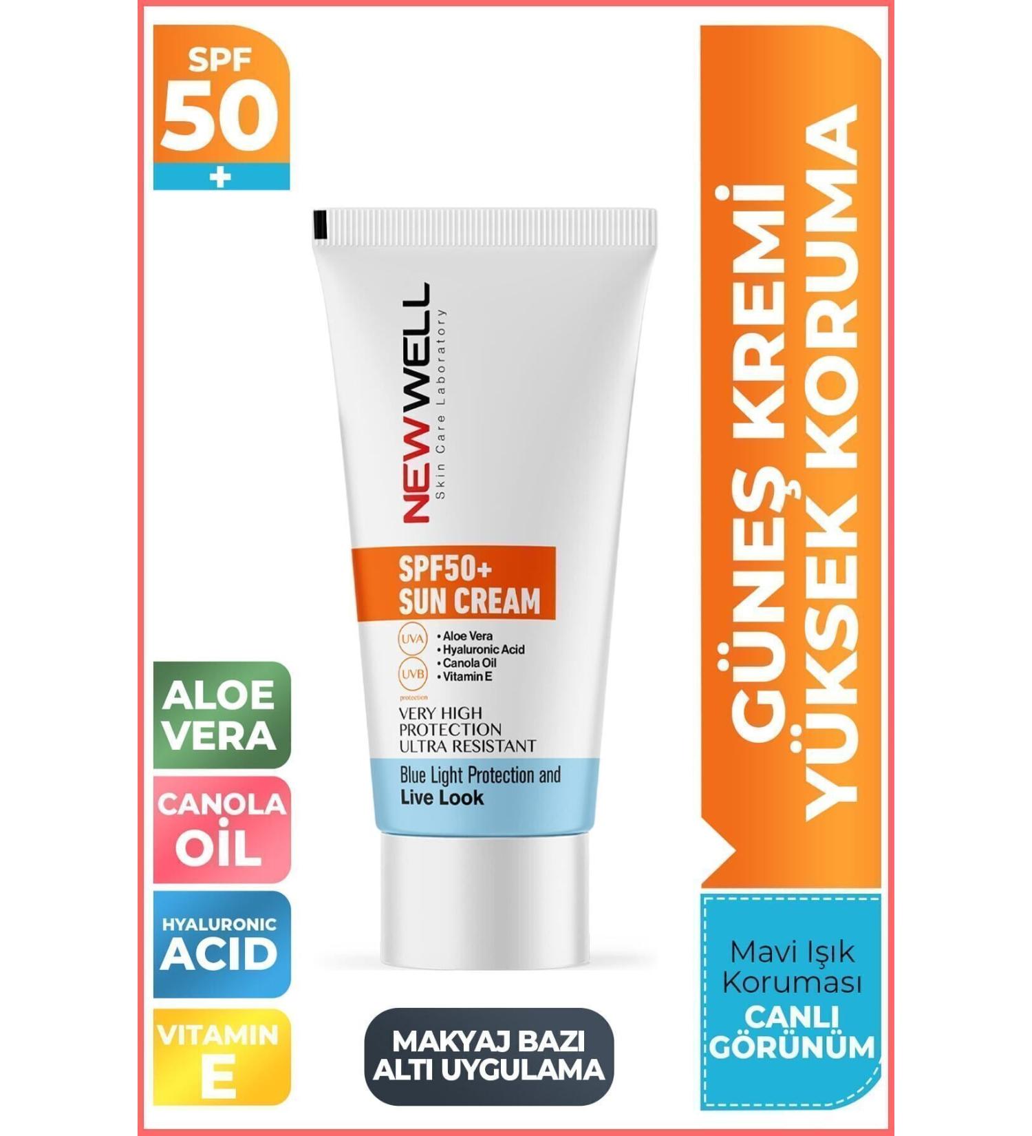New Well Sun Cream High Protection Spf 50+ Aloe Vera - Buy Online on GoSupps.com