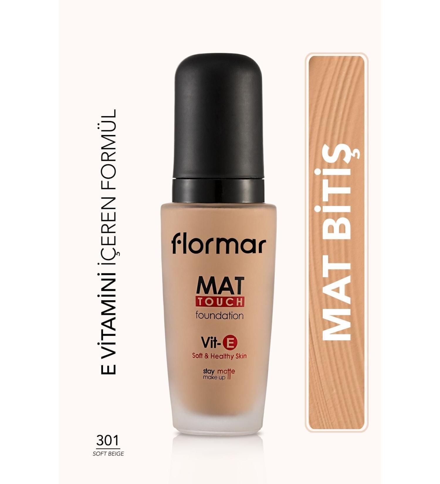 Flormar Matte Finish Foundation (cold Undertone) - Mat Touch Foundation - M301 Soft Beige - 8690604098255 - Buy Online on GoSupps.com