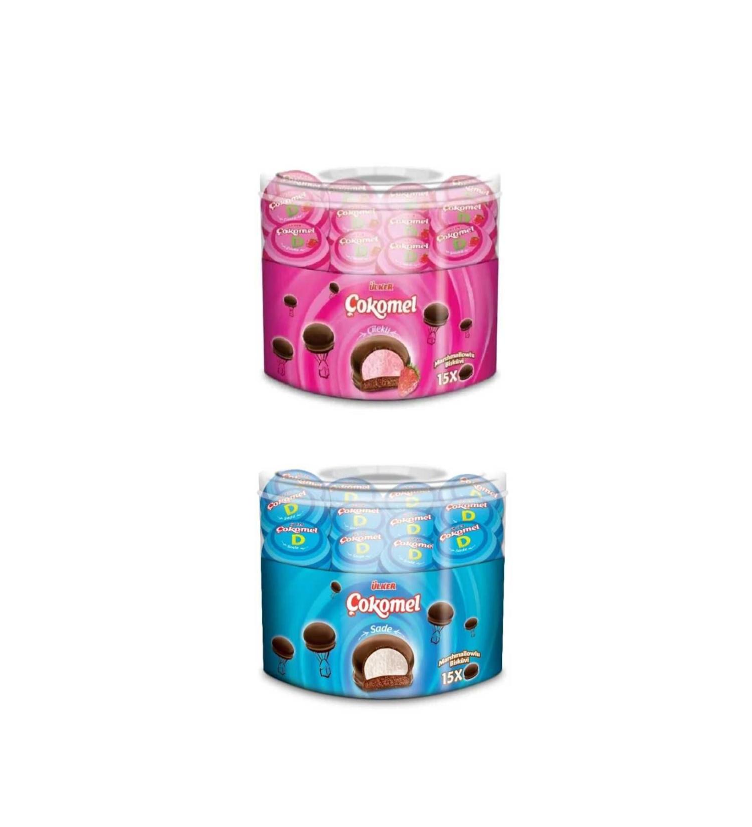 lker okomel Marshmallow Strawberry + Plain 12 Gr X 15 Pieces 2-piece set