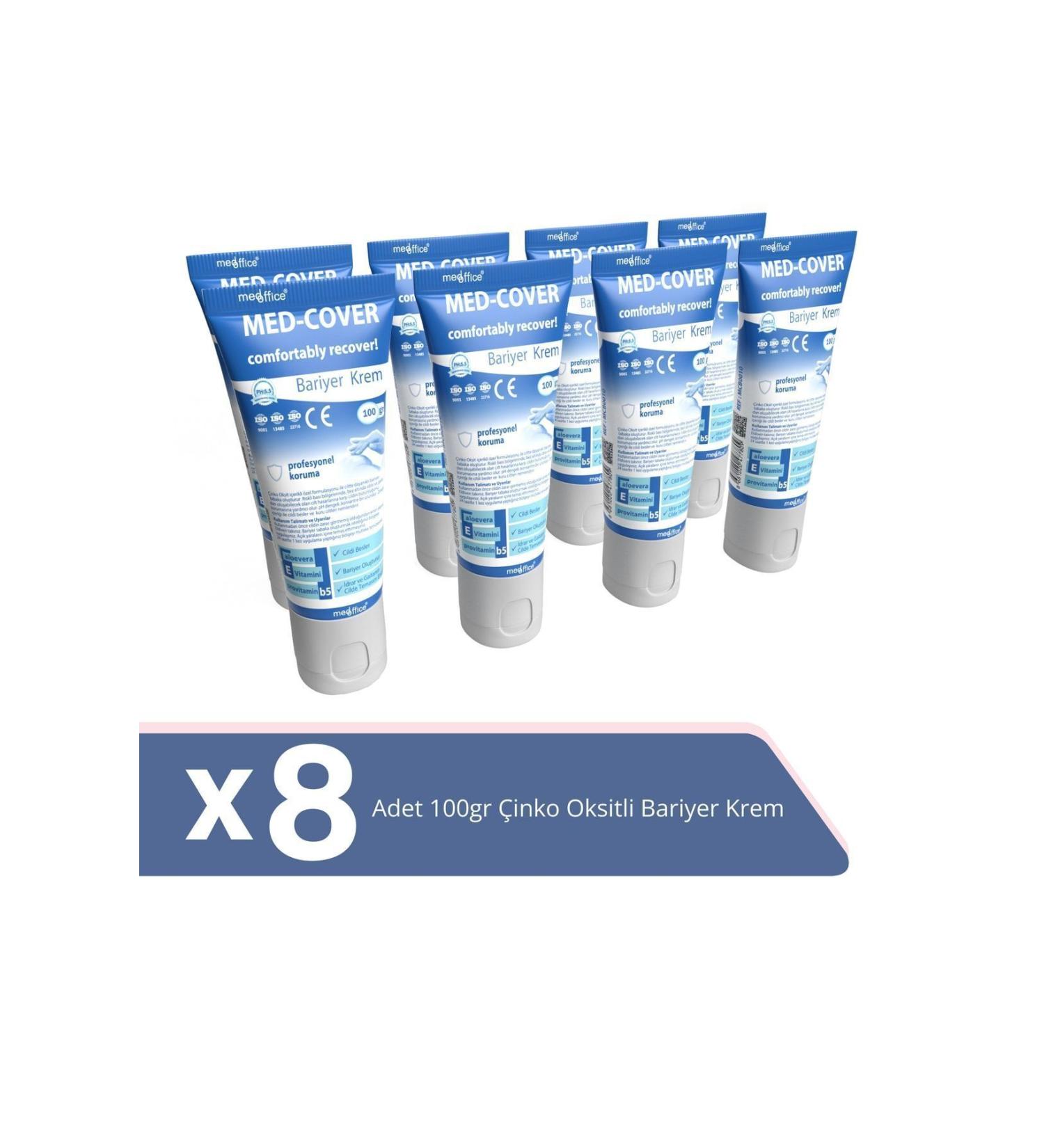 MED-COVER Med-cover Zinc Oxide Barrier Cream 100gr X 8 Pieces