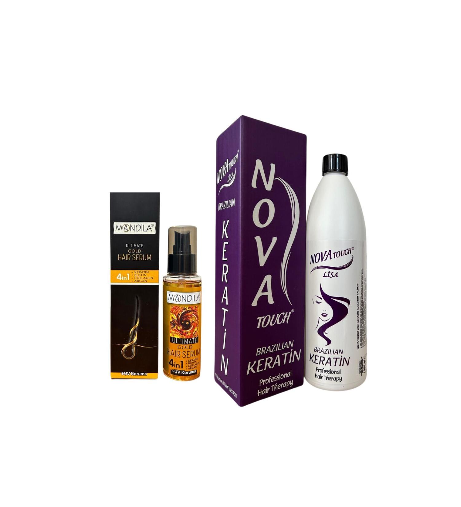 MANDILA 4 in 1 Hair Care Serum & Nova Lisa Brazilian Keratin 1000 Ml
