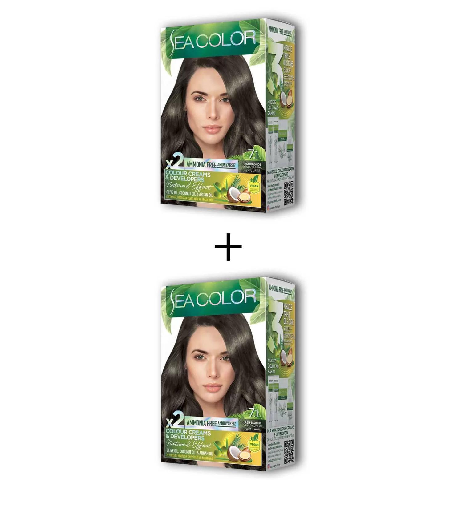 Skygo 2X2 Tube Cream Hair Dye Set Ash Blonde No:7.1