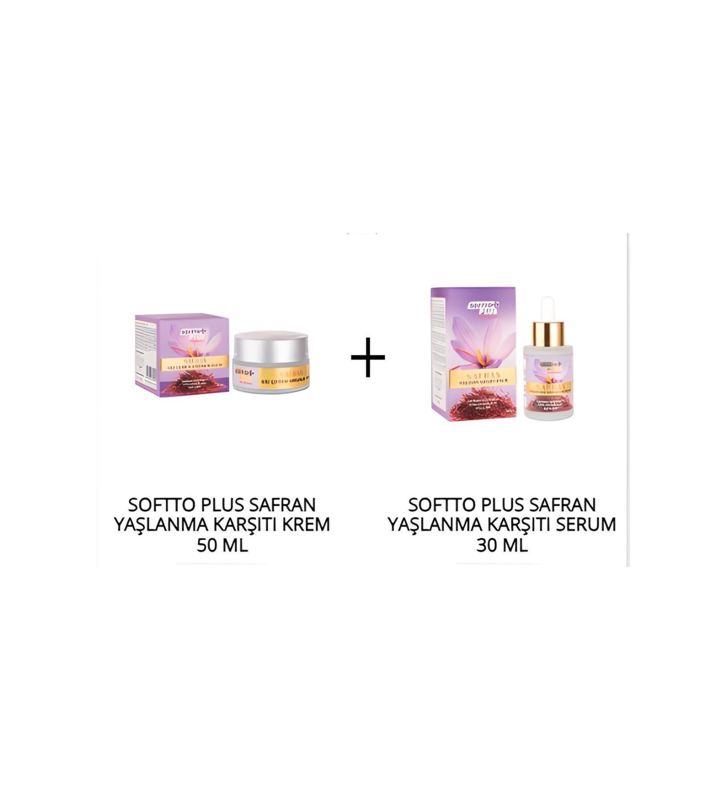Softto Plus SAFFRON ANTI-AGING CREAM 50 ML + SAFFRON ANTI-AGING SERUM 30 ML