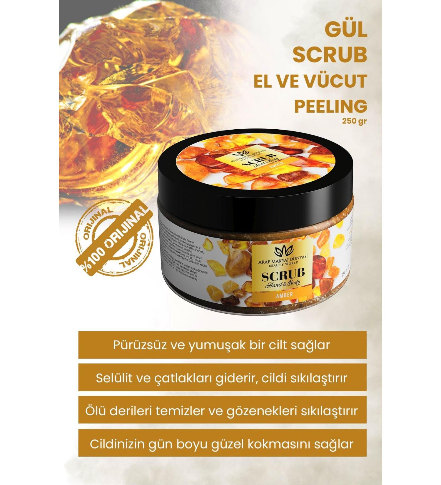 Arab Makeup World Amber Scrub - Amber Hand & Body Peeling 250gr