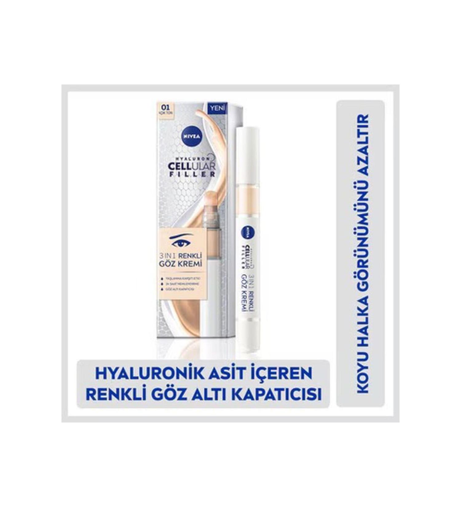 NIVEA Dark Circle Concealer Eye Care Cream Hyaluron Cellular Filler 15 ml Light Tone - Buy Online on GoSupps.com