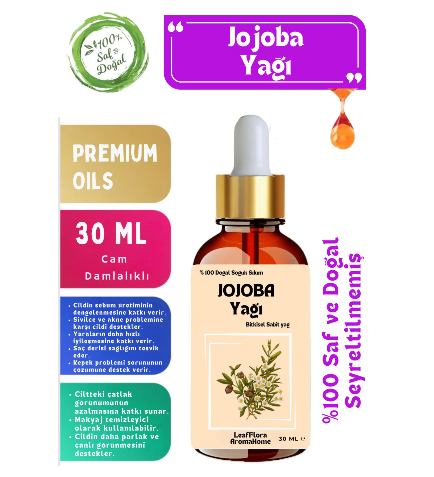 LeafFlora AromaHome JOJOBA OIL 30ML - 100% Pure and Natural - Undiluted - Buy Online on GoSupps.com