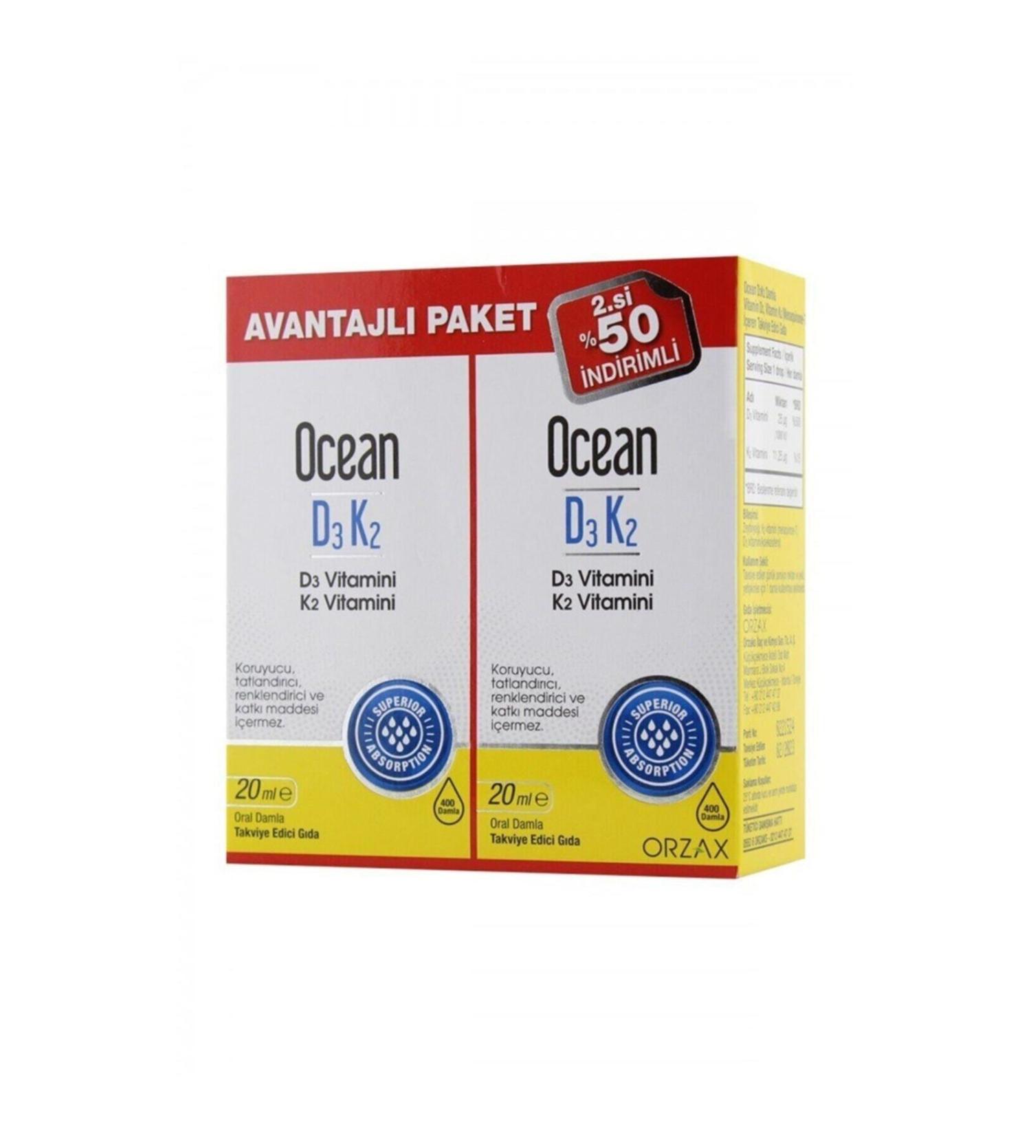 Ocean Ocean D3k2 Drops 20 Ml X 2 Advantageous Package