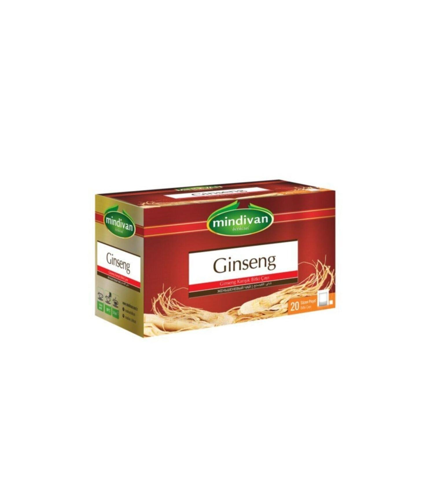 Mindivan Ginseng Tea 20 Tea Bags (2 Pieces)