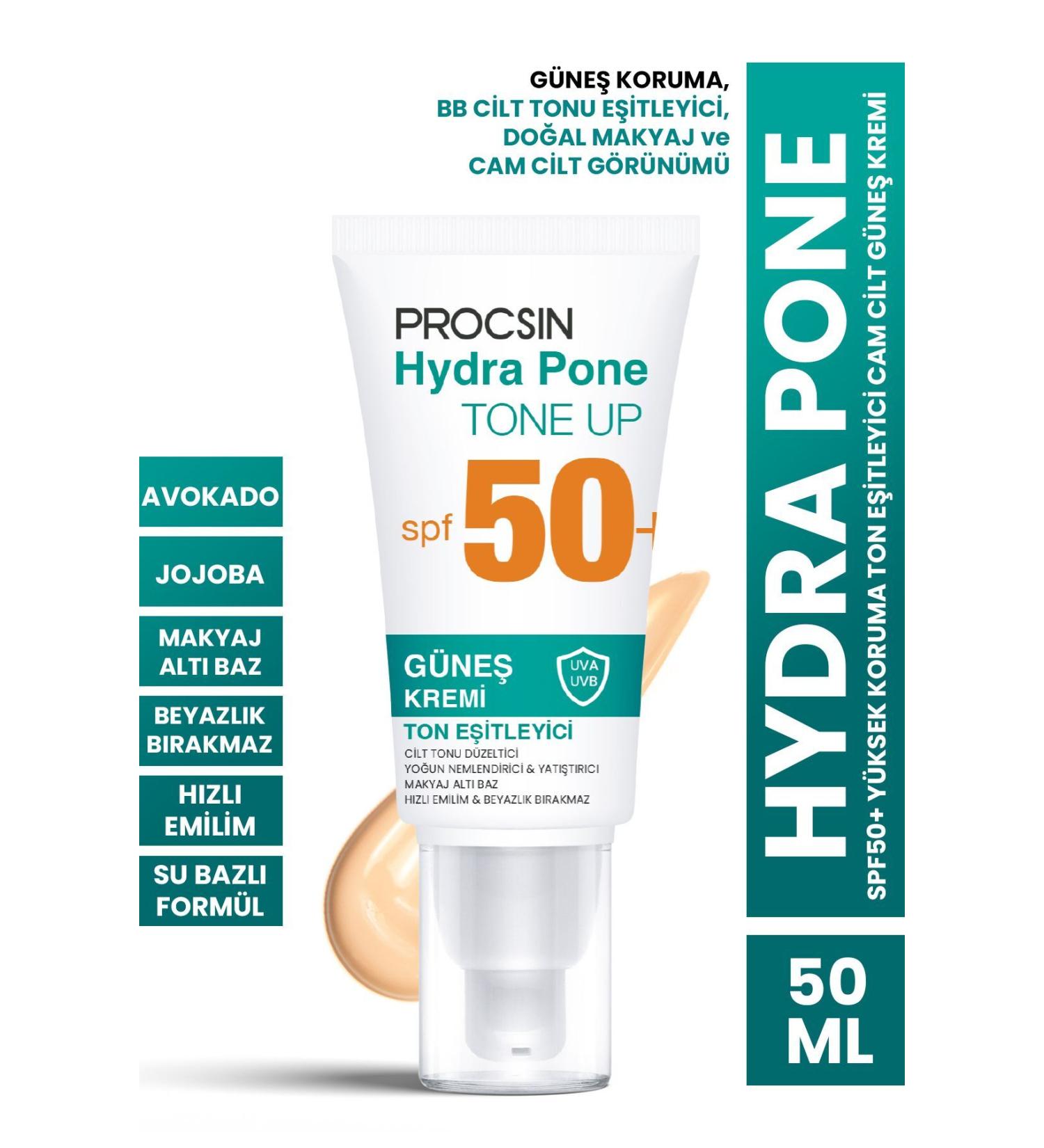 PROCSIN Hydra Pone Spf50+ Skin Tone Equalizer Makeup Effect Glass Skin BB Sun Cream Pa++++ - Buy Online on GoSupps.com