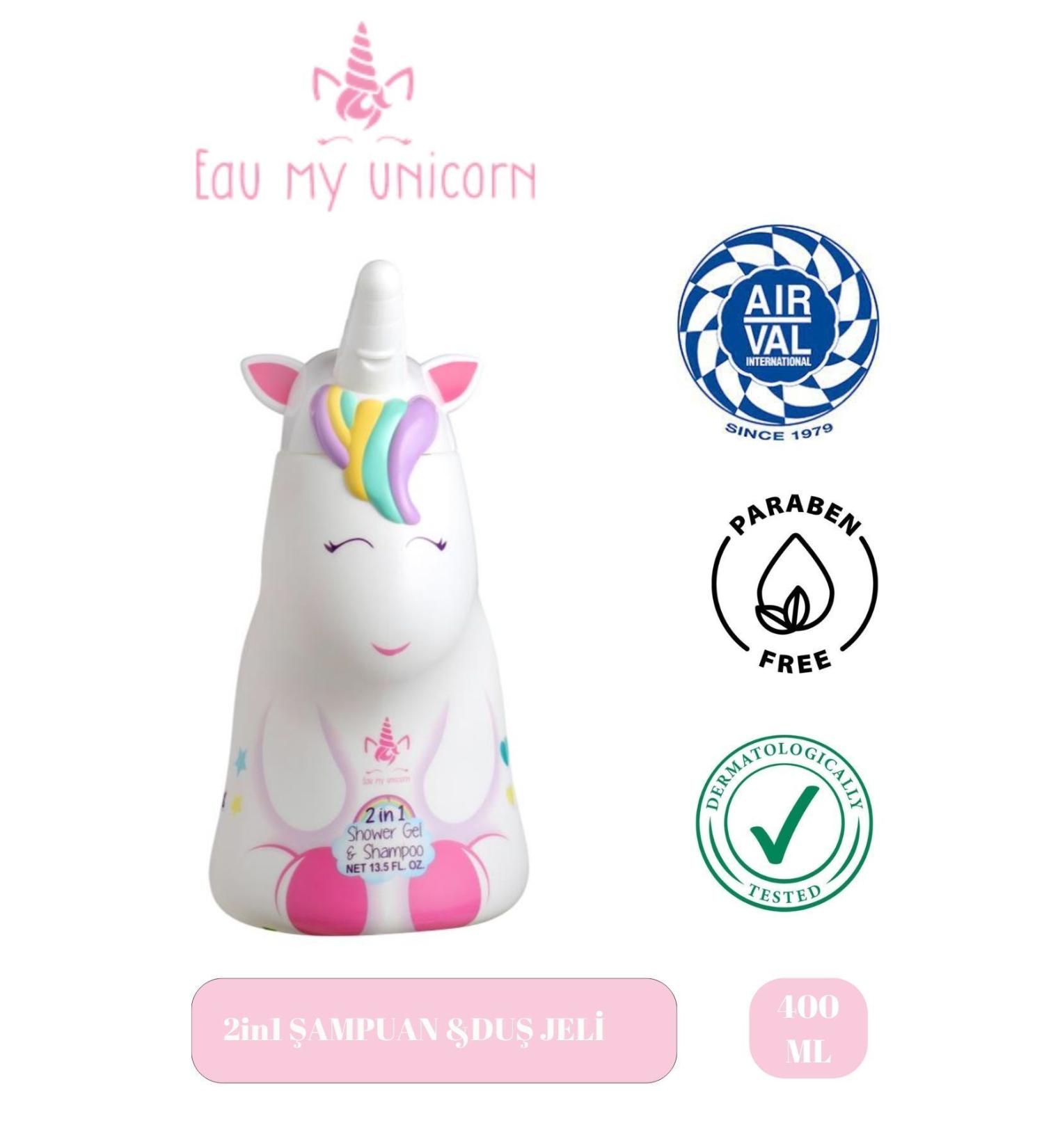 Air-Val Unicorn Kids Shampoo and Shower Gel Large Size 400 ml - Buy Online on GoSupps.com