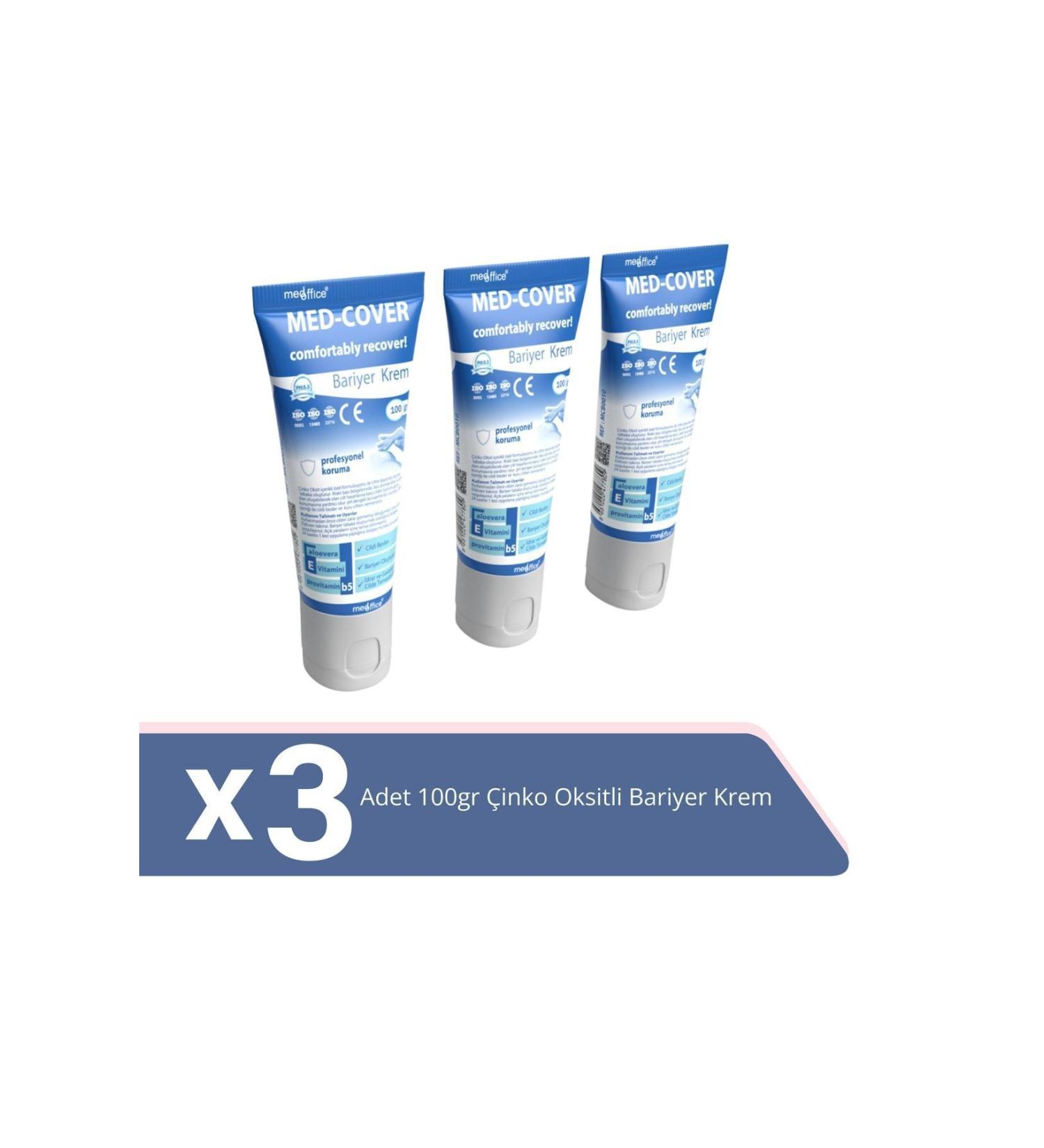 MED-COVER Zinc Oxide Barrier Cream 100gr X 3 Pieces - Buy Online on GoSupps.com