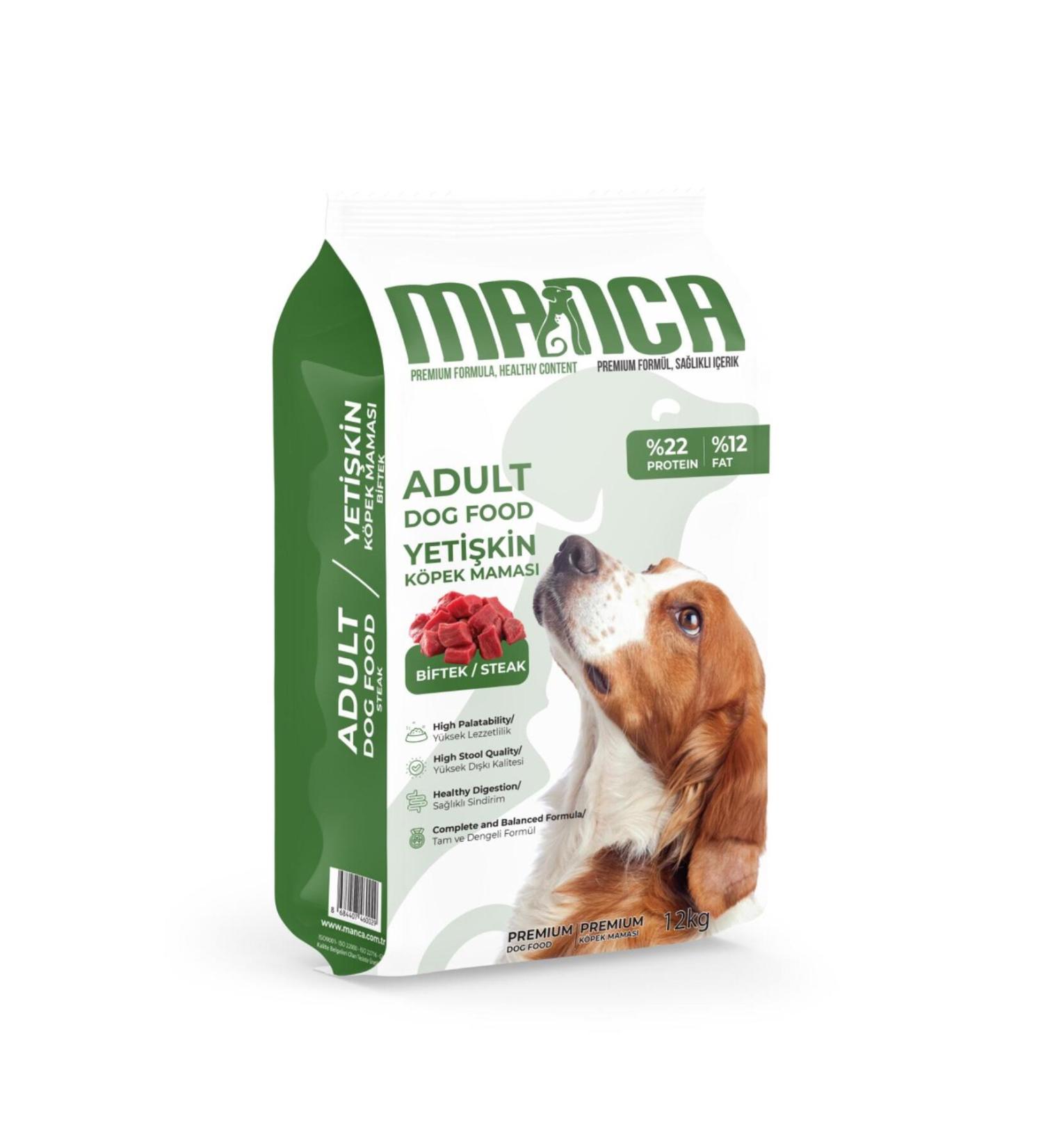 Manca Steak Adult Dog Food 12kg