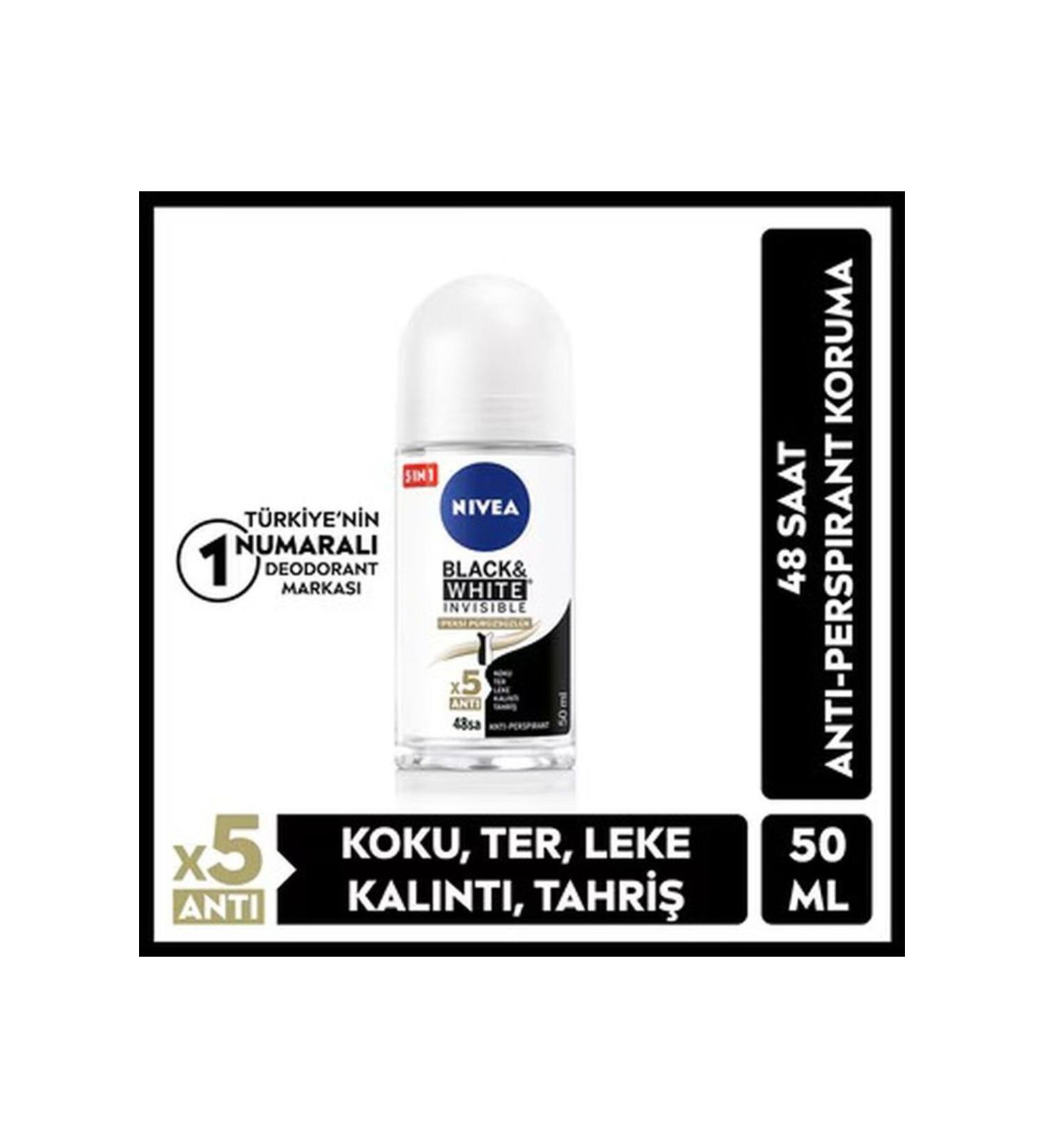 NIVEA Black and White Invisible Women Silky Smooth Roll On 50 ml