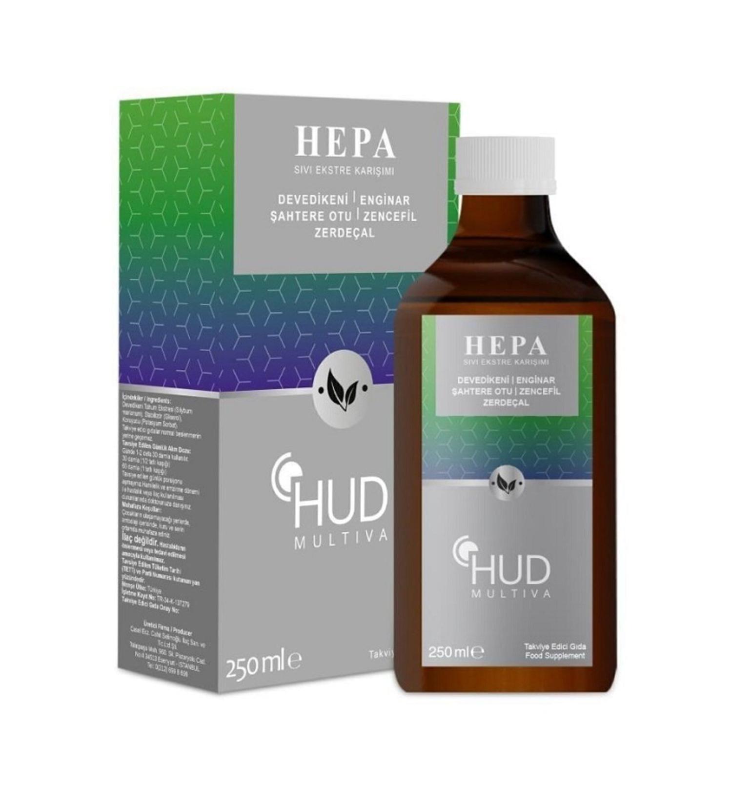 Hud Multiva Hepa-milk thistle artichoke marshmallow turmeric Food Supplement 250 ml
