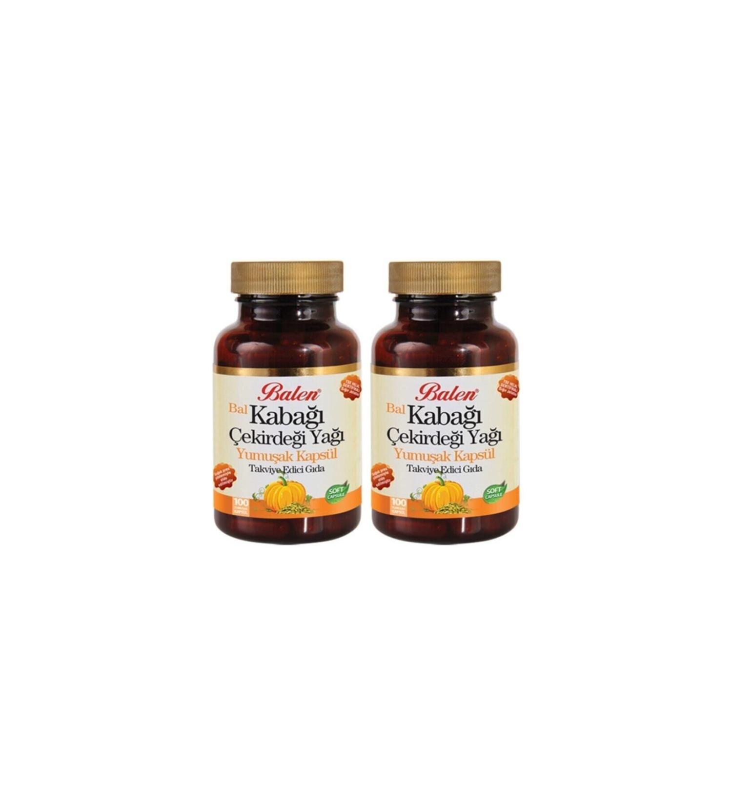 Balen Pumpkin Seed Oil 100 Capsules X 1380 mg X 2 Pumpkins