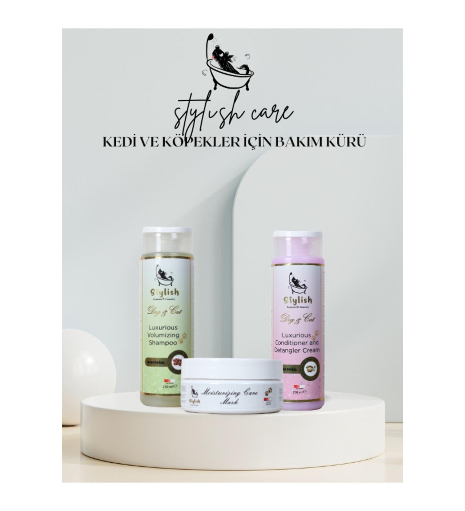 Stylish Exclusive Pet Cosmetics Volumizing Care Cure Set of 3 for Cats and Dogs