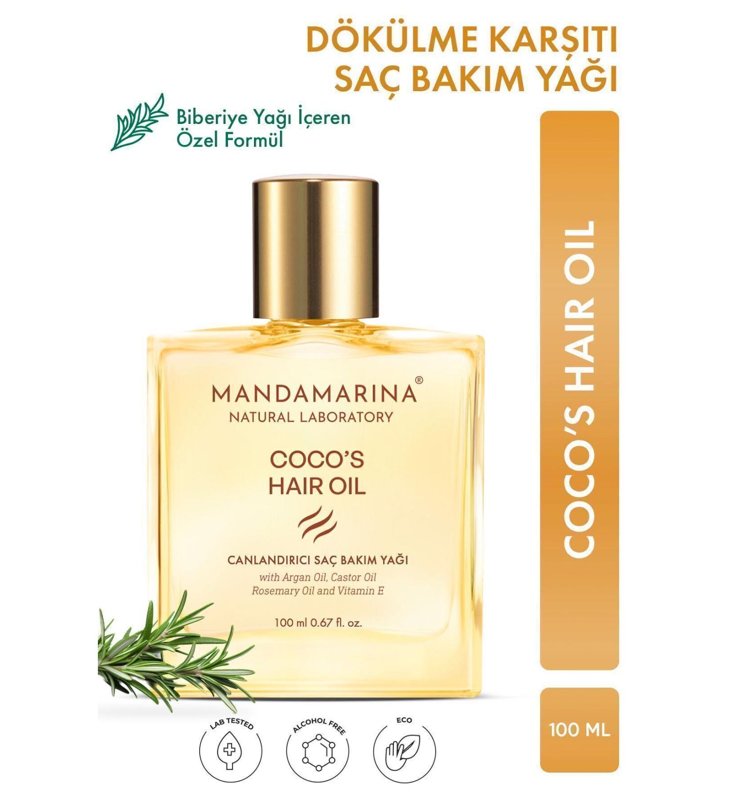 Mandamarina Rosemary Oil and 18 Herbs Hair Loss and Excessive Damaged Hair Coconut Essence Care Oil - Buy Online on GoSupps.com