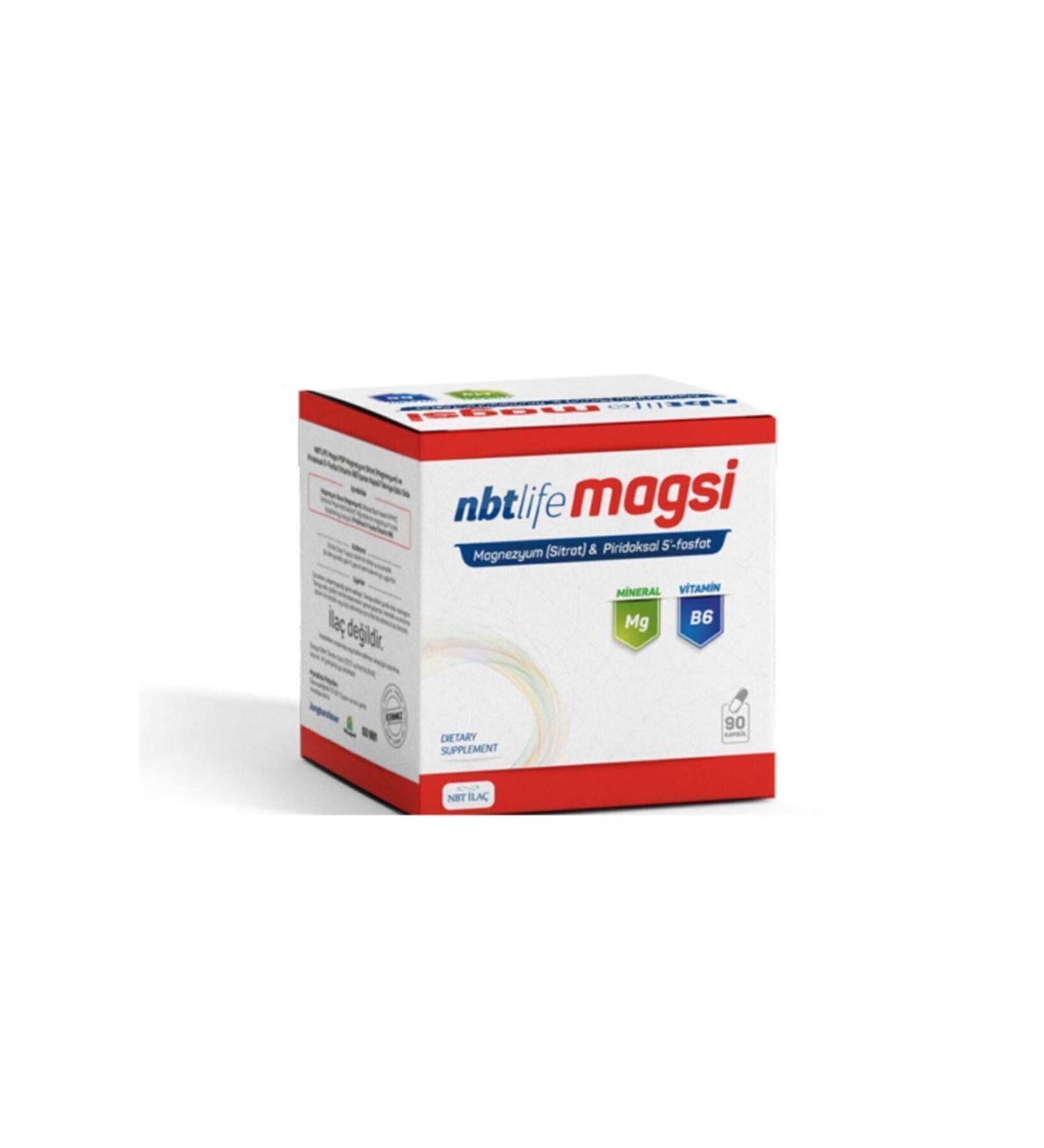 NBT Life Magsi Magnesium Citrate + Pyridoxal 5 Phosphate 90 Capsules