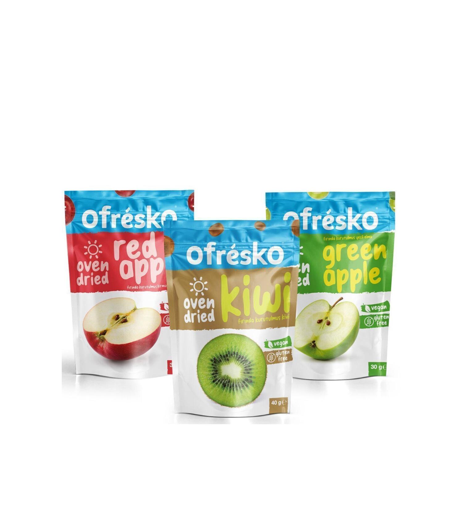 Ofresko Ofresko Oven Dried Mix Red Apple - Soft Apple - Kiwi / Dried Fruit - Buy Online on GoSupps.com