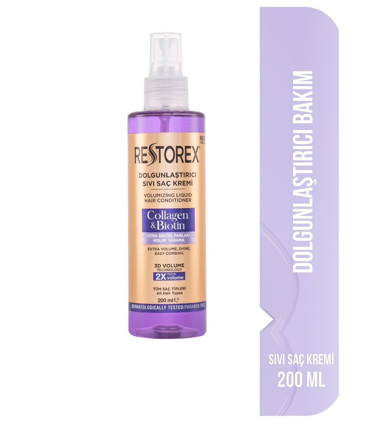 Restorex Volumizing Liquid Hair Conditioner Collagen & Biotin 200 Ml