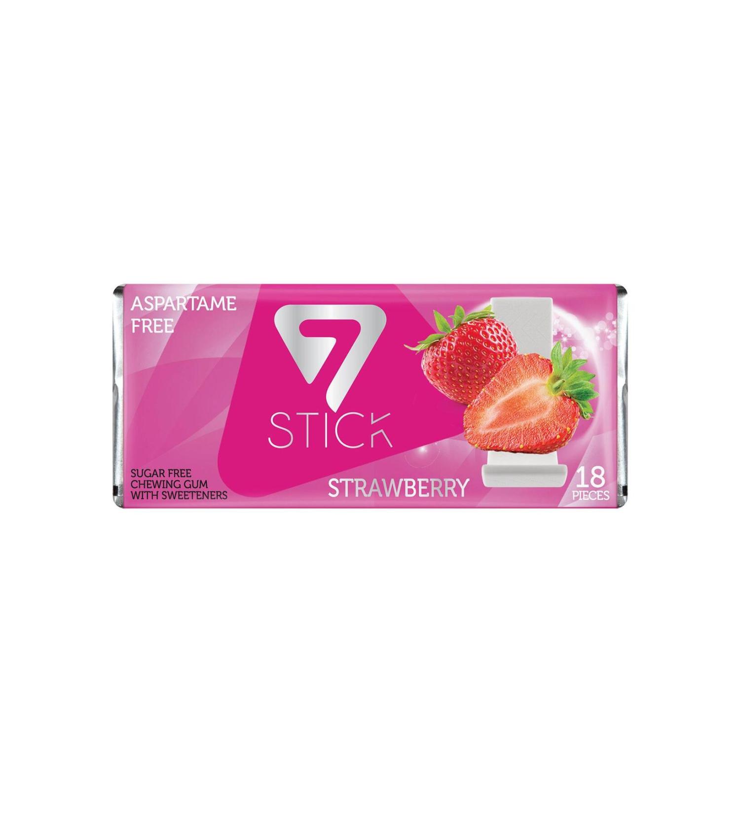 7 STICK Strawberry Flavored Sugar Free Gum 31 gr X 12 Pack