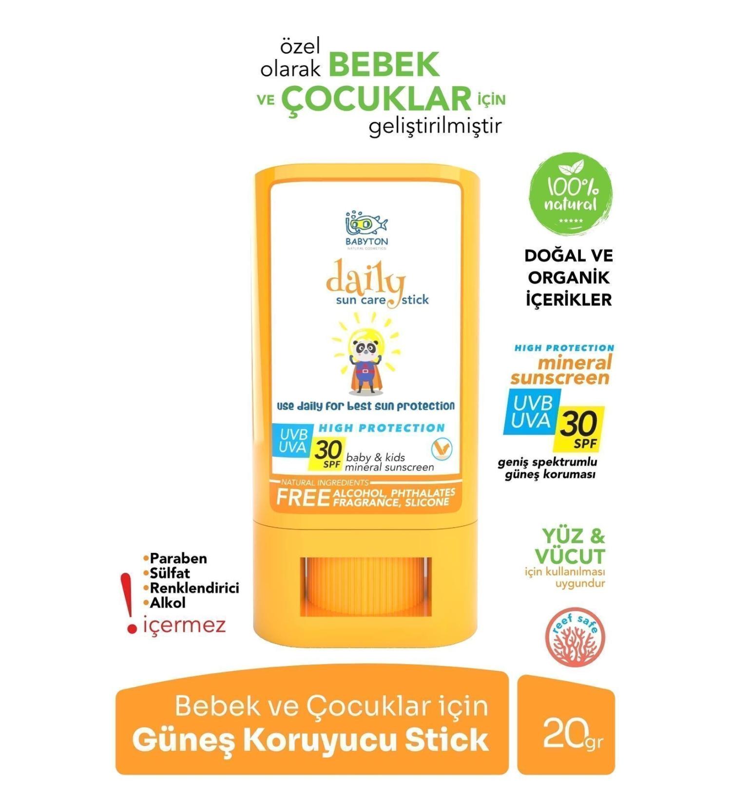 BABYTON Natural Sunscreen Stick for Babies and Children 30 Spf - Buy Online on GoSupps.com