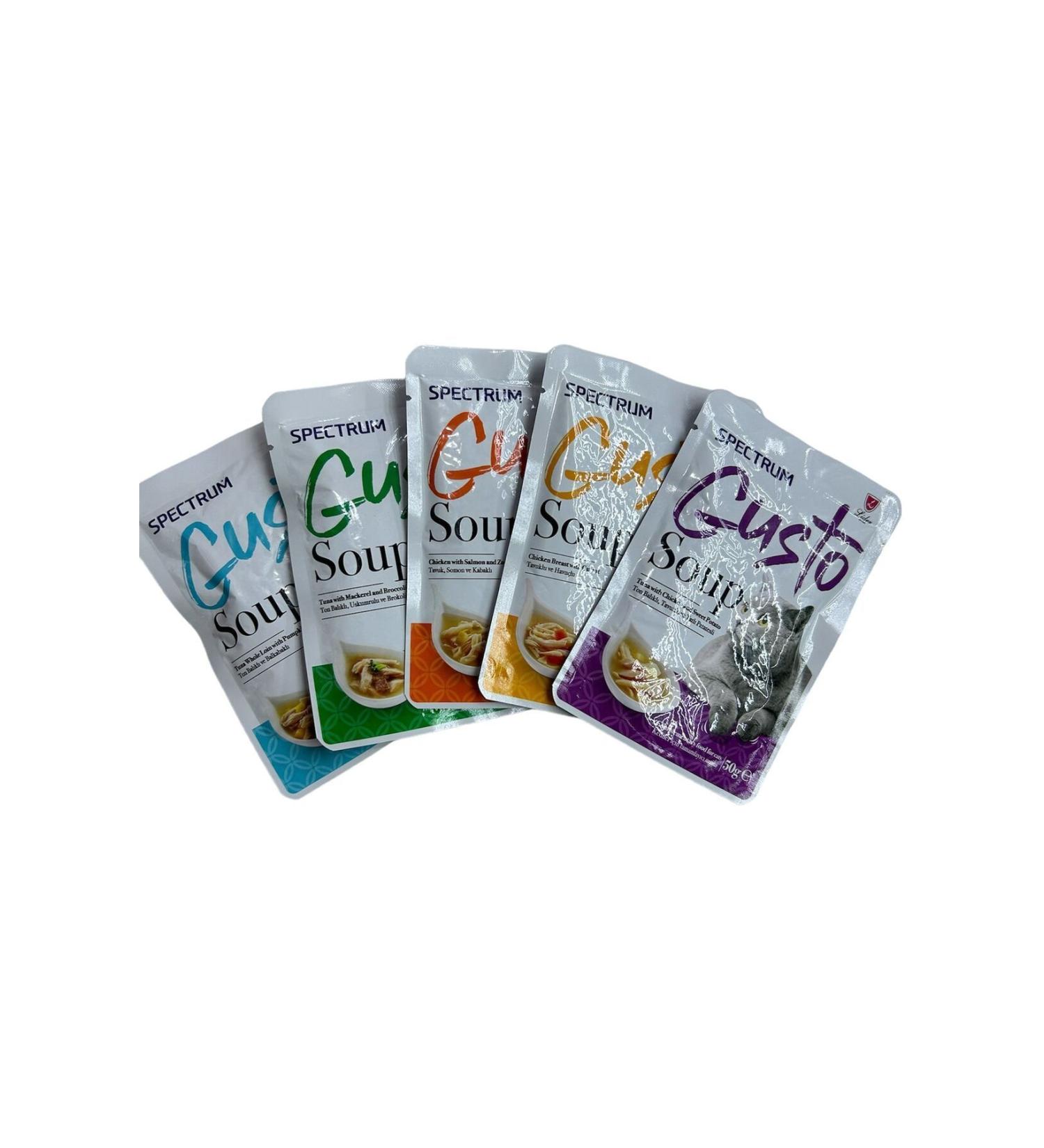 Spectrum Gusto Soup Cat Soup Complementary Food 5x50gr Mixed Package