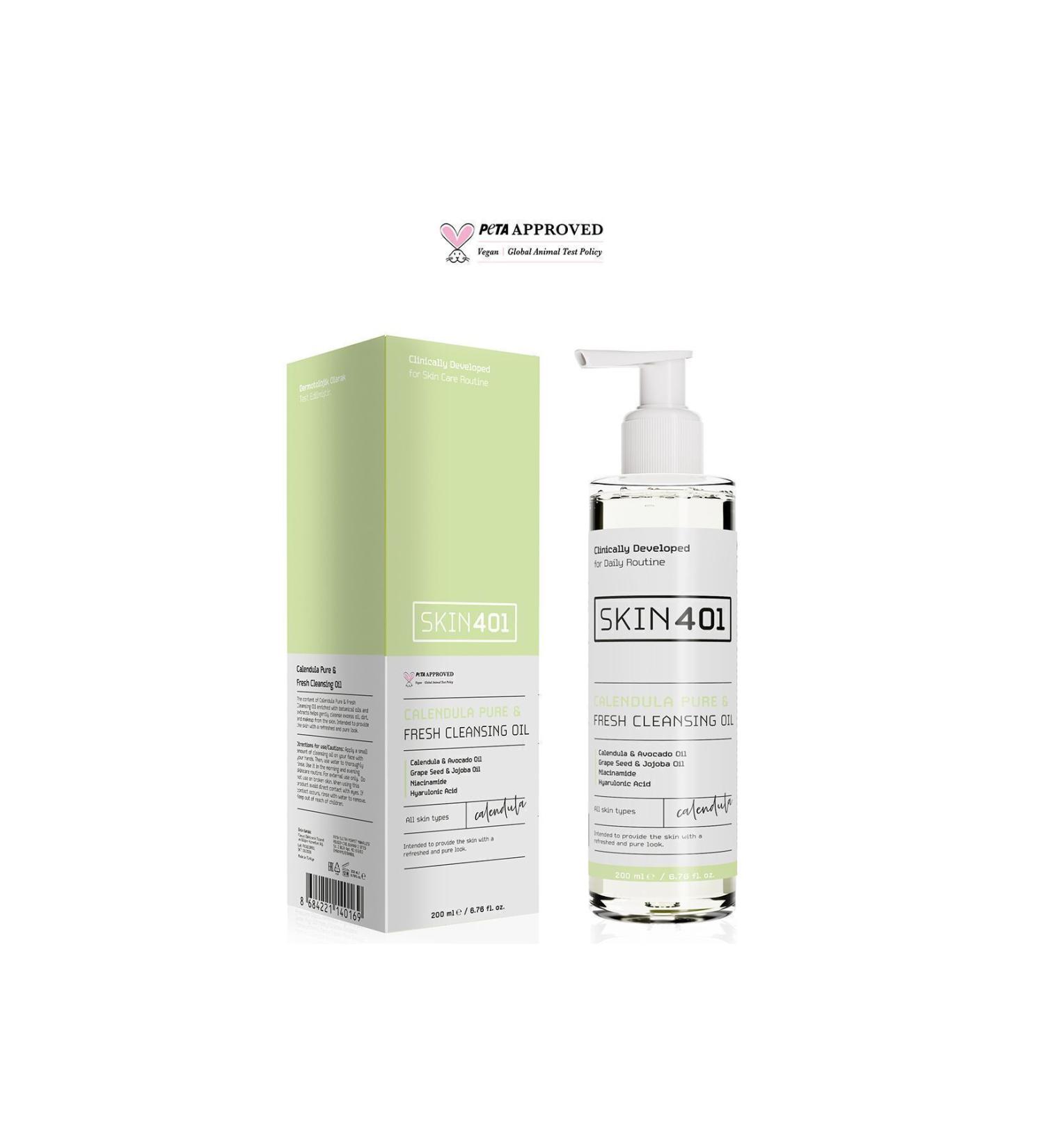 Skin401 Calendula Pure & Refreshing Skin Cleansing Oil 200 ml - Buy Online on GoSupps.com