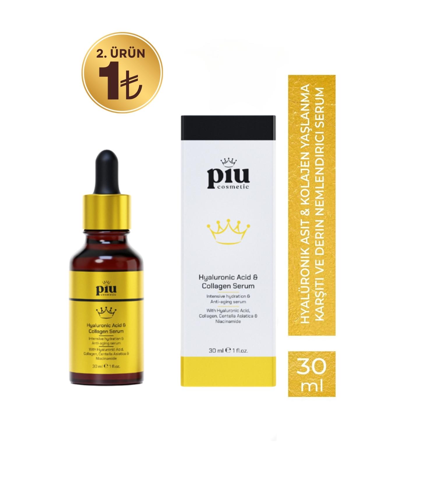 Piu Cosmetic Hyaluronic Acid & Collagen Anti-Aging and Deep Moisturizing Serum - Buy Online on GoSupps.com