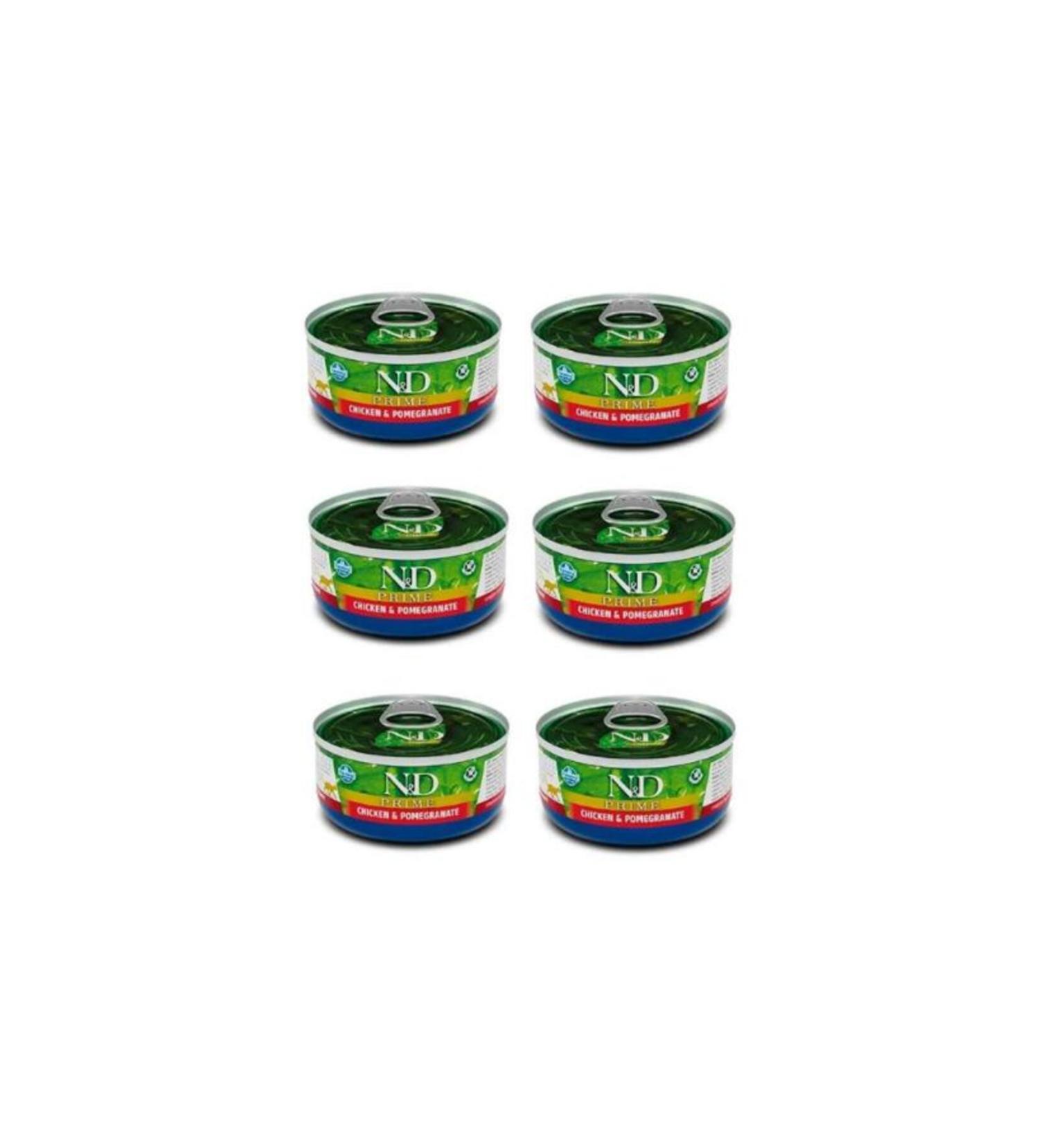 N & D ND Grain-Free Chicken and Pomegranate Cat Canned Food 6x70gr