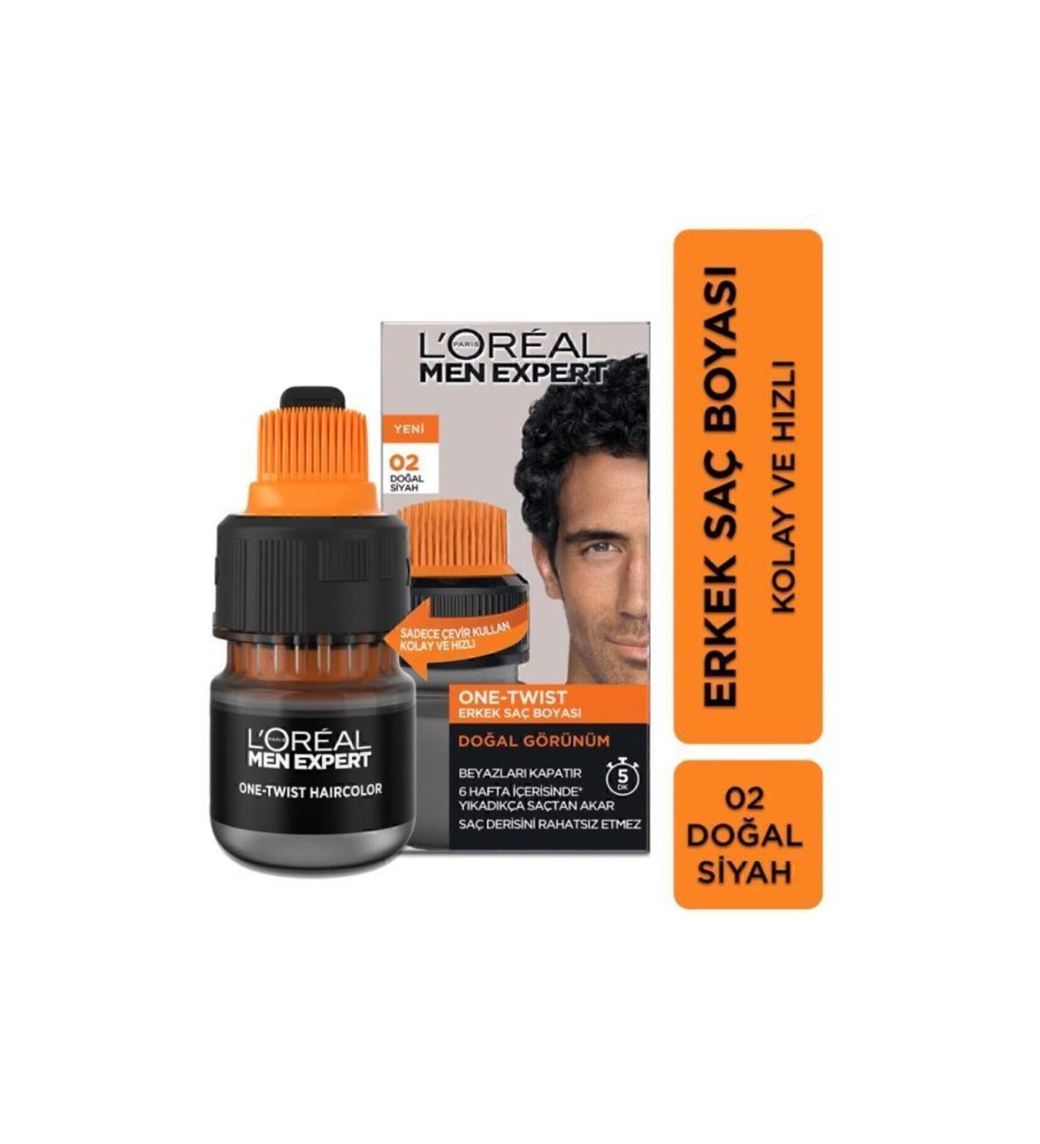 L'Oreal Paris Men Expert One-twist Men's Hair Dye Black 02 - Buy Online on GoSupps.com