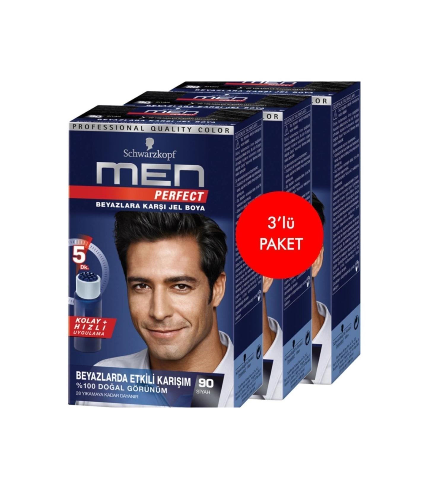 Schwarzkopf Men Perfect Men's Hair Dye 90 Triple Pack